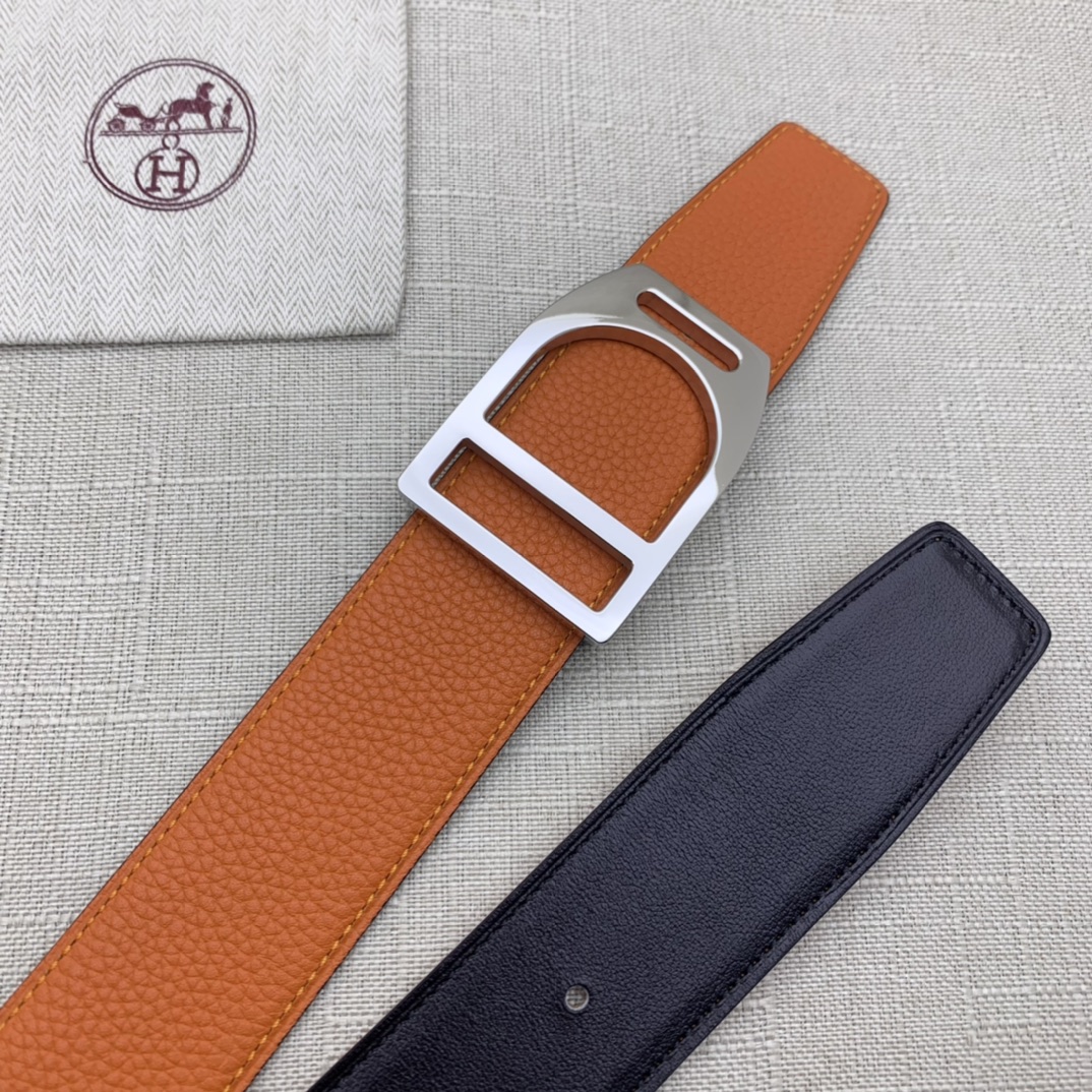 Hermès Basic Belt Top Grain Leather Black 38mm-m