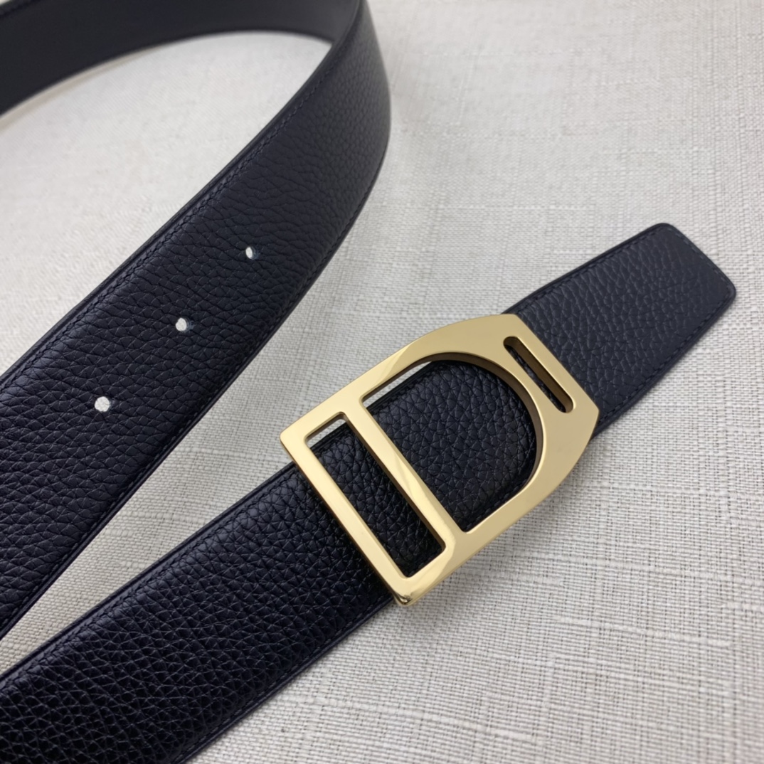Hermès Basic Belt Top Grain Leather Black 38mm-m