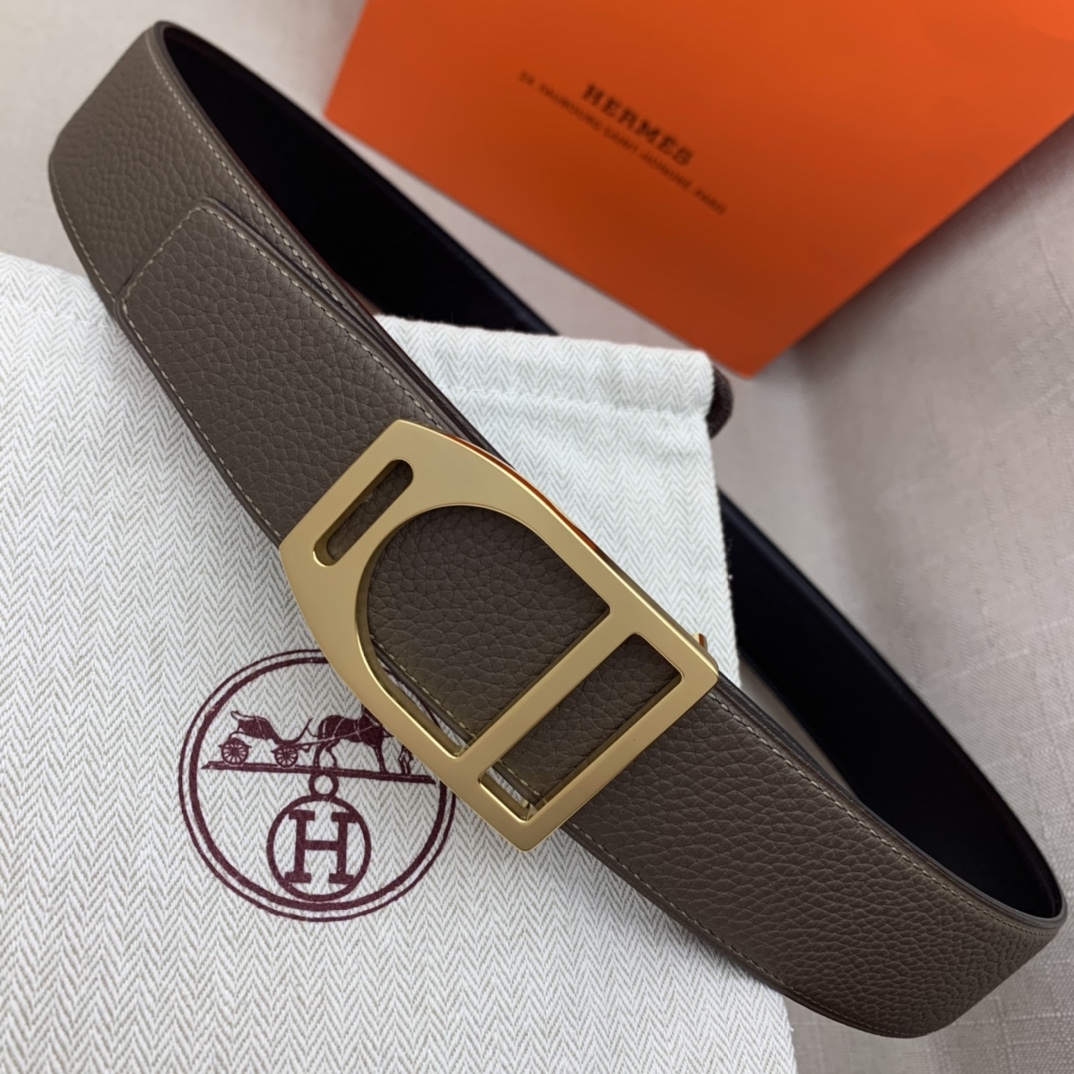 Hermès Basic Belt Top Grain Leather Black 38mm-m