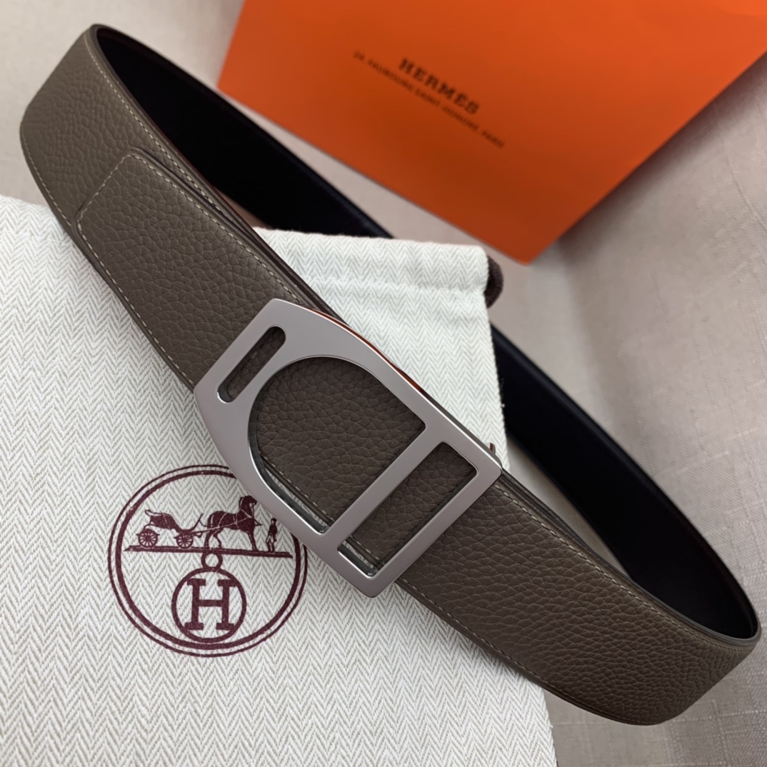 Hermès Basic Belt Top Grain Leather Black 38mm-m