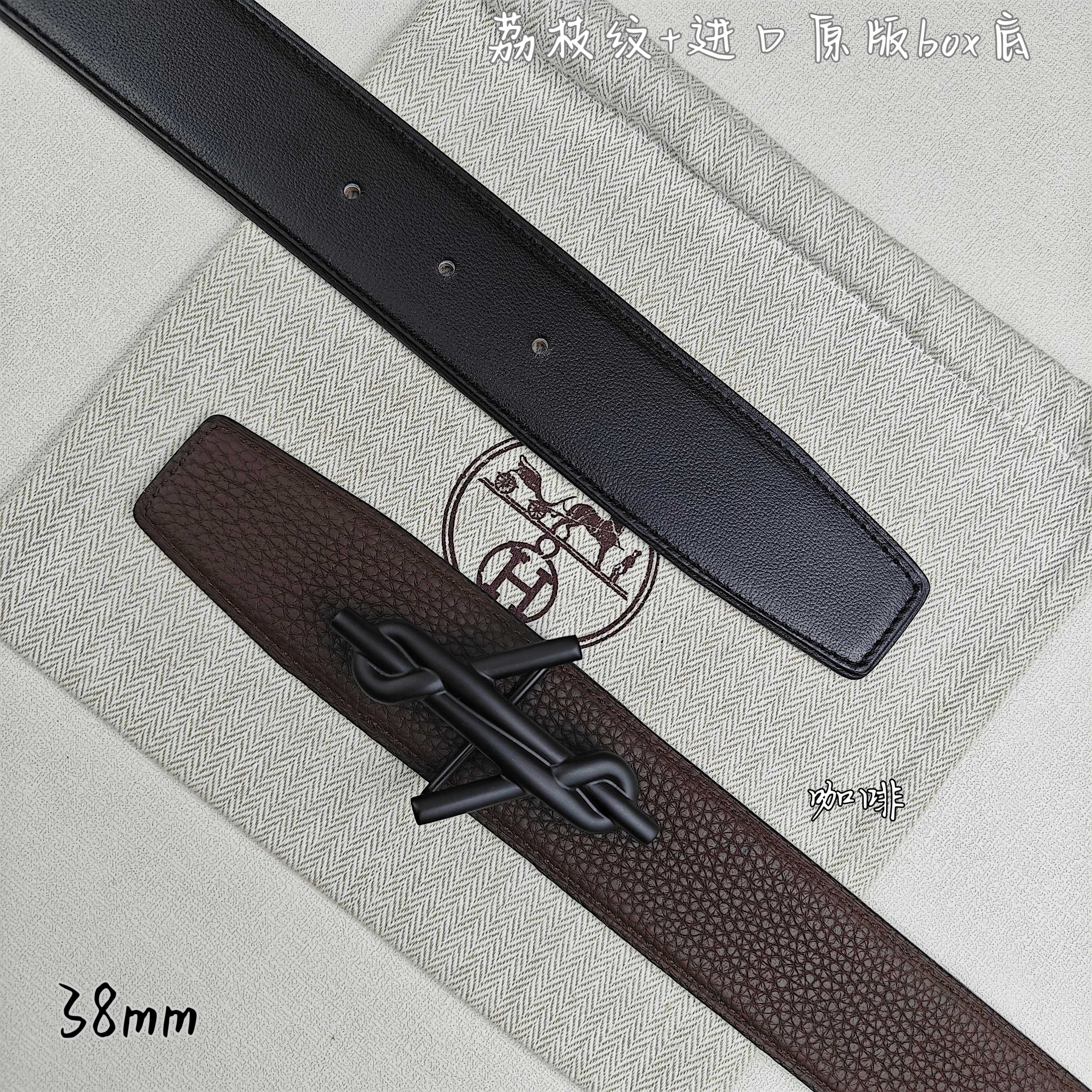 Hermès Basic Belt Top Grain Leather Black 38mm-m