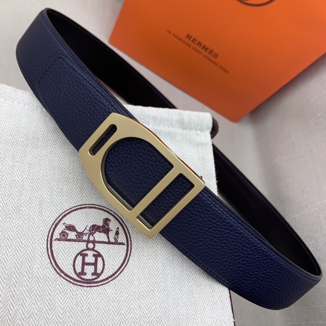 Hermès Basic Belt Top Grain Leather Black 38mm-m