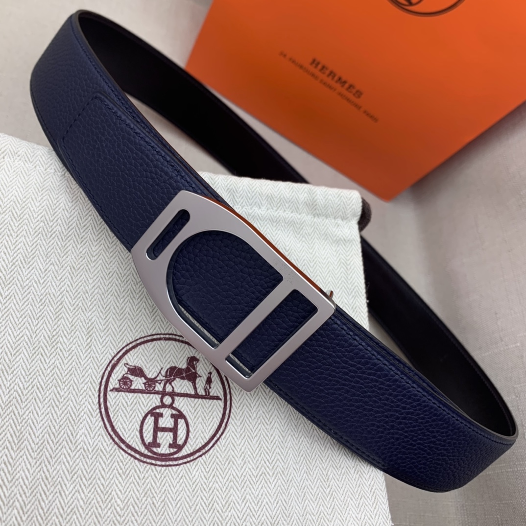 Hermès Basic Belt Top Grain Leather Black 38mm-m