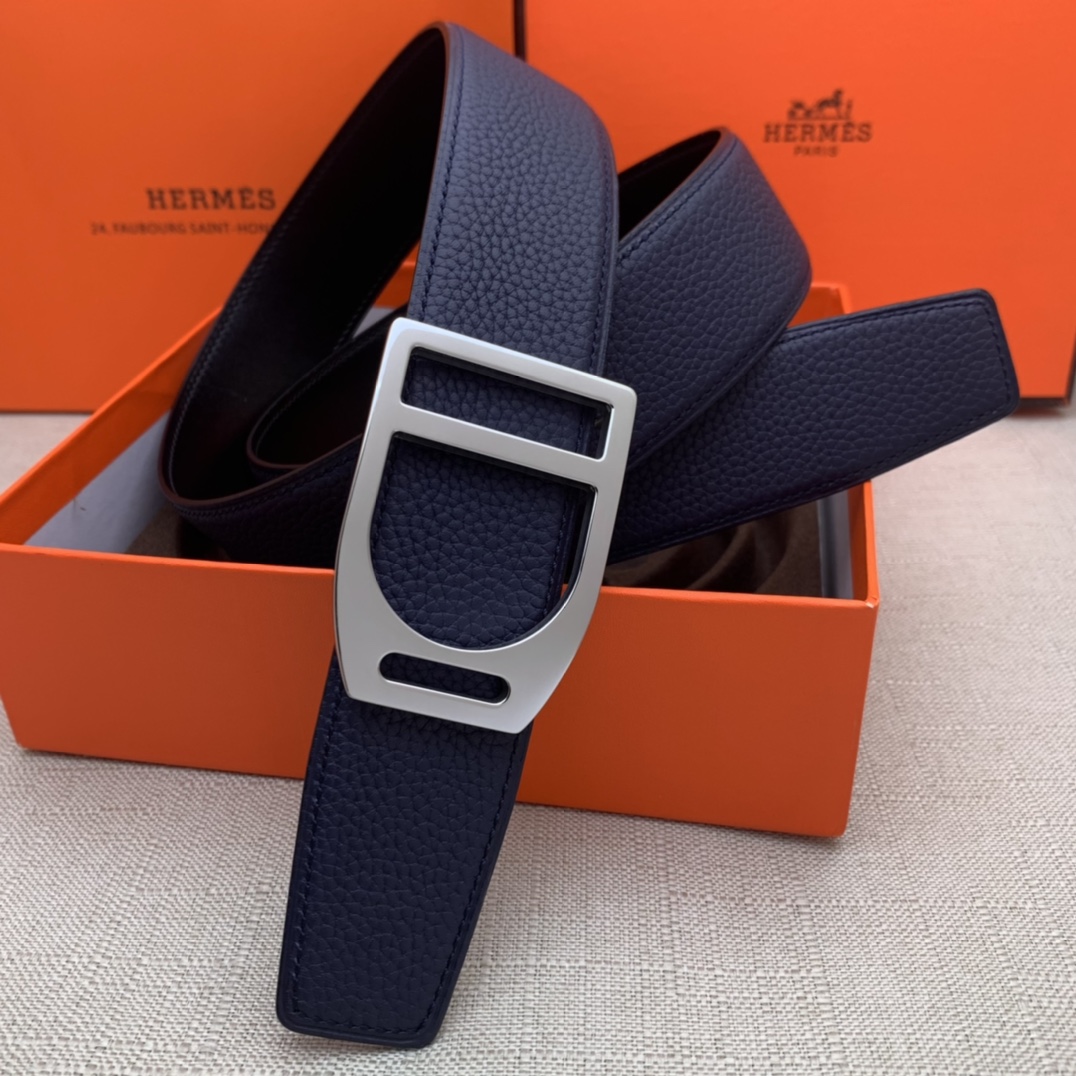 Hermès Basic Belt Top Grain Leather Black 38mm-m