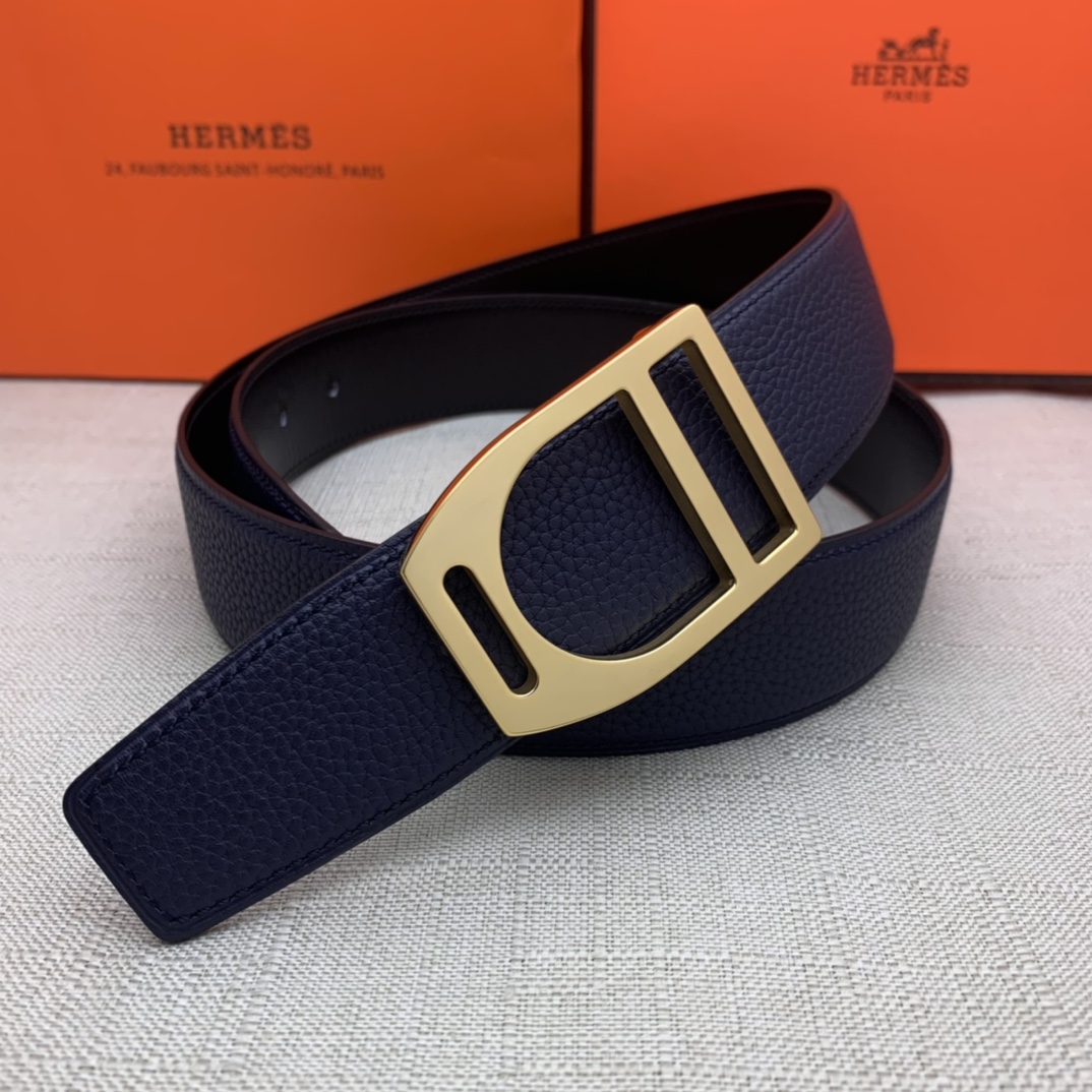 Hermès Basic Belt Top Grain Leather Black 38mm-m