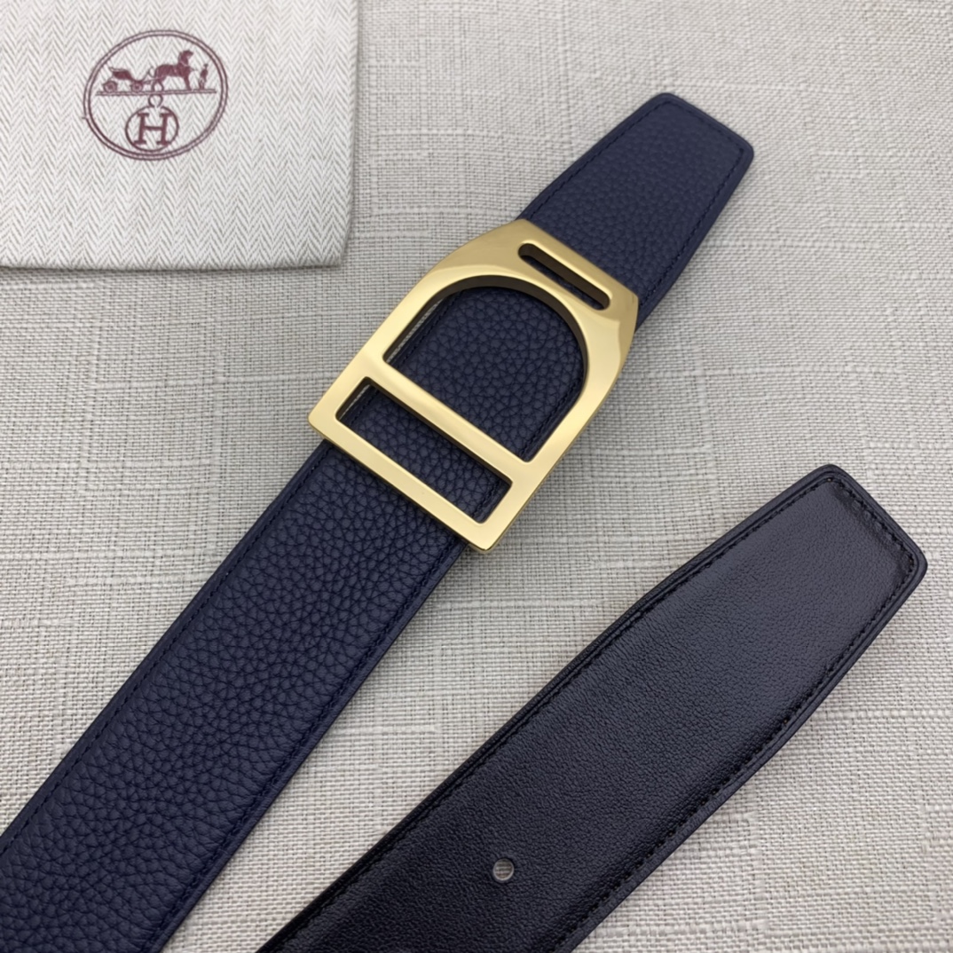 Hermès Basic Belt Top Grain Leather Black 38mm-m
