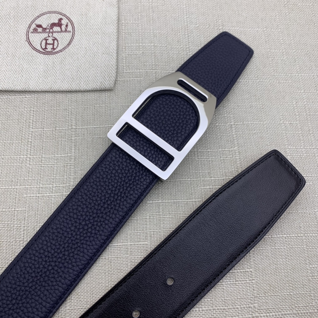 Hermès Basic Belt Top Grain Leather Black 38mm-m