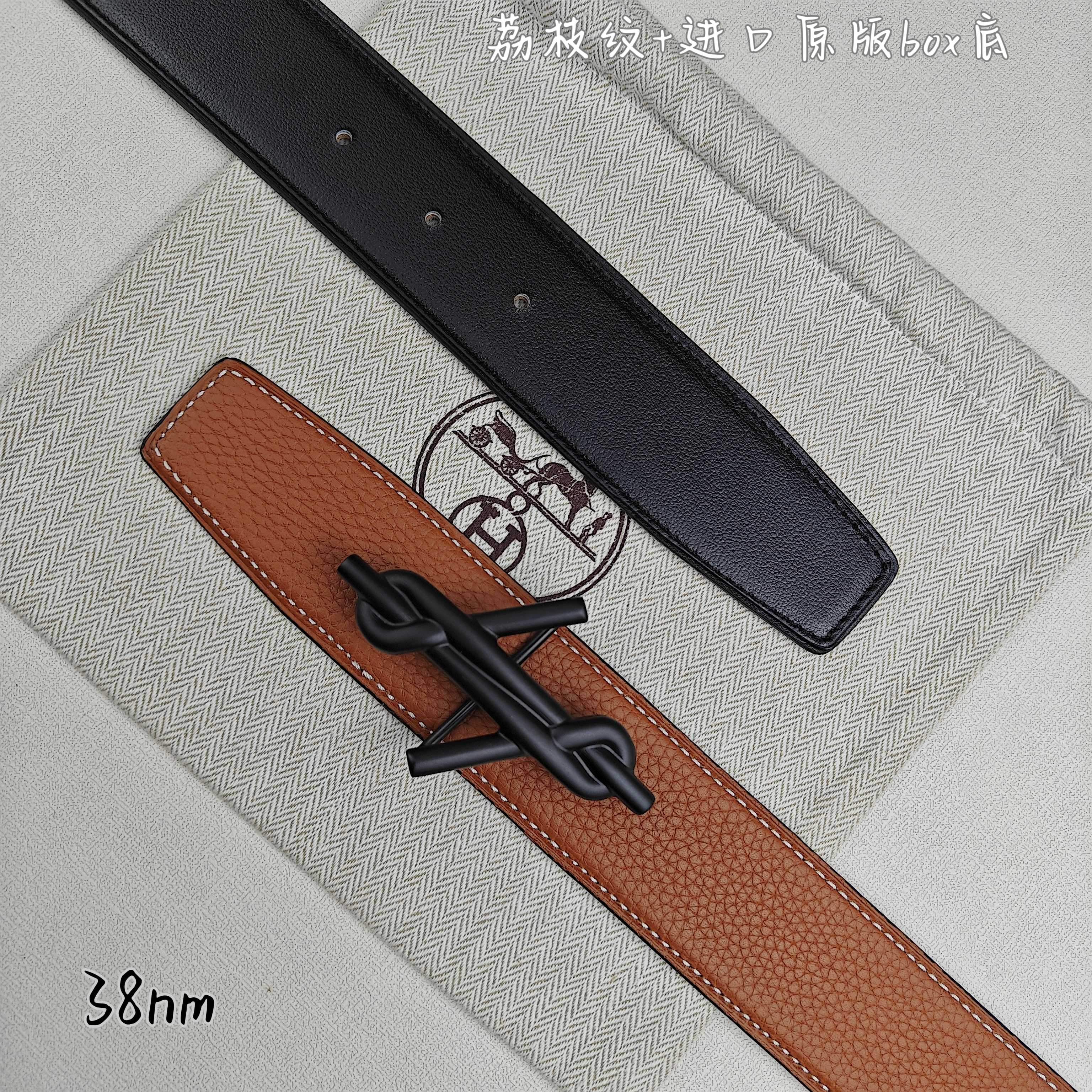 Hermès Basic Belt Top Grain Leather Black 38mm-m