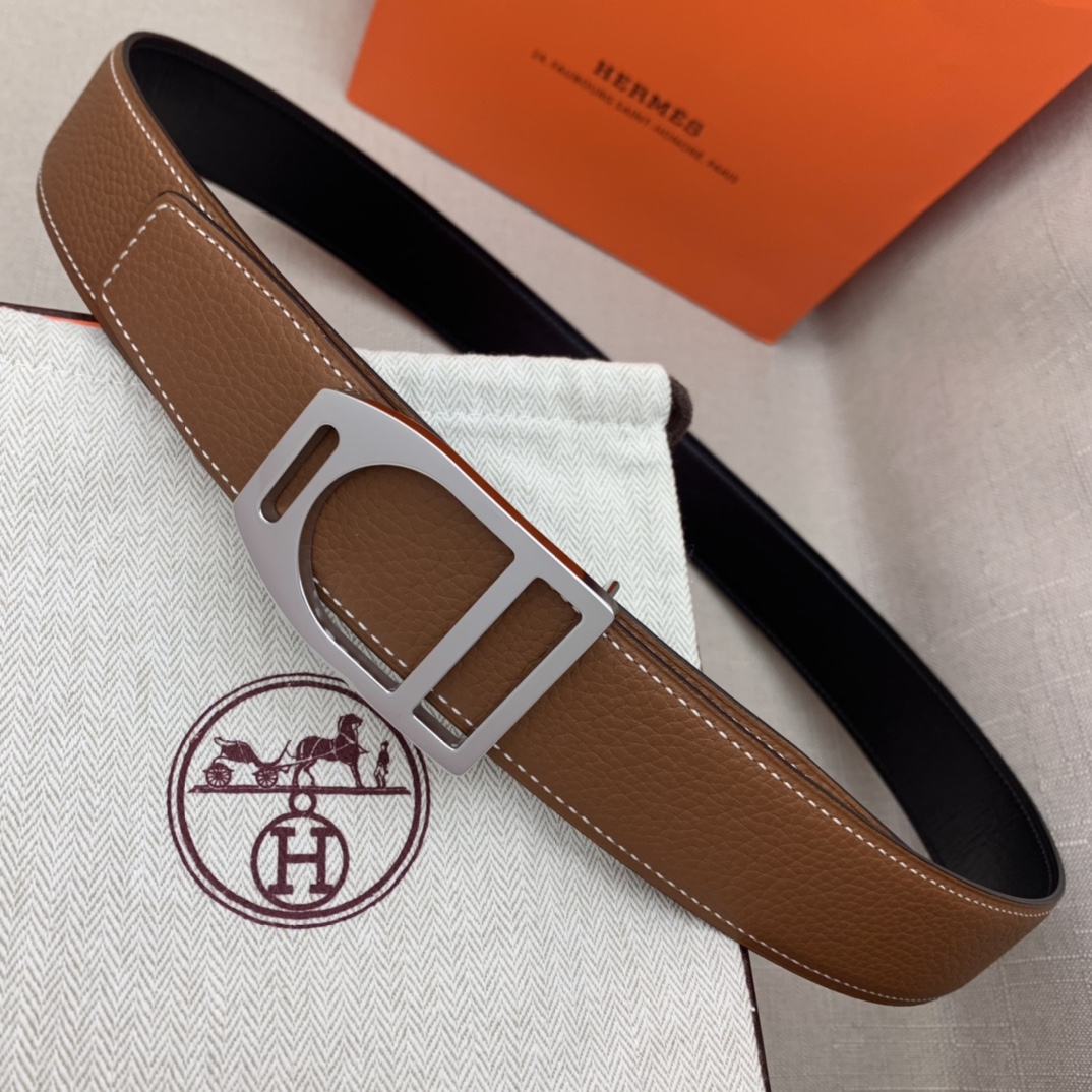 Hermès Basic Belt Top Grain Leather Black 38mm-m