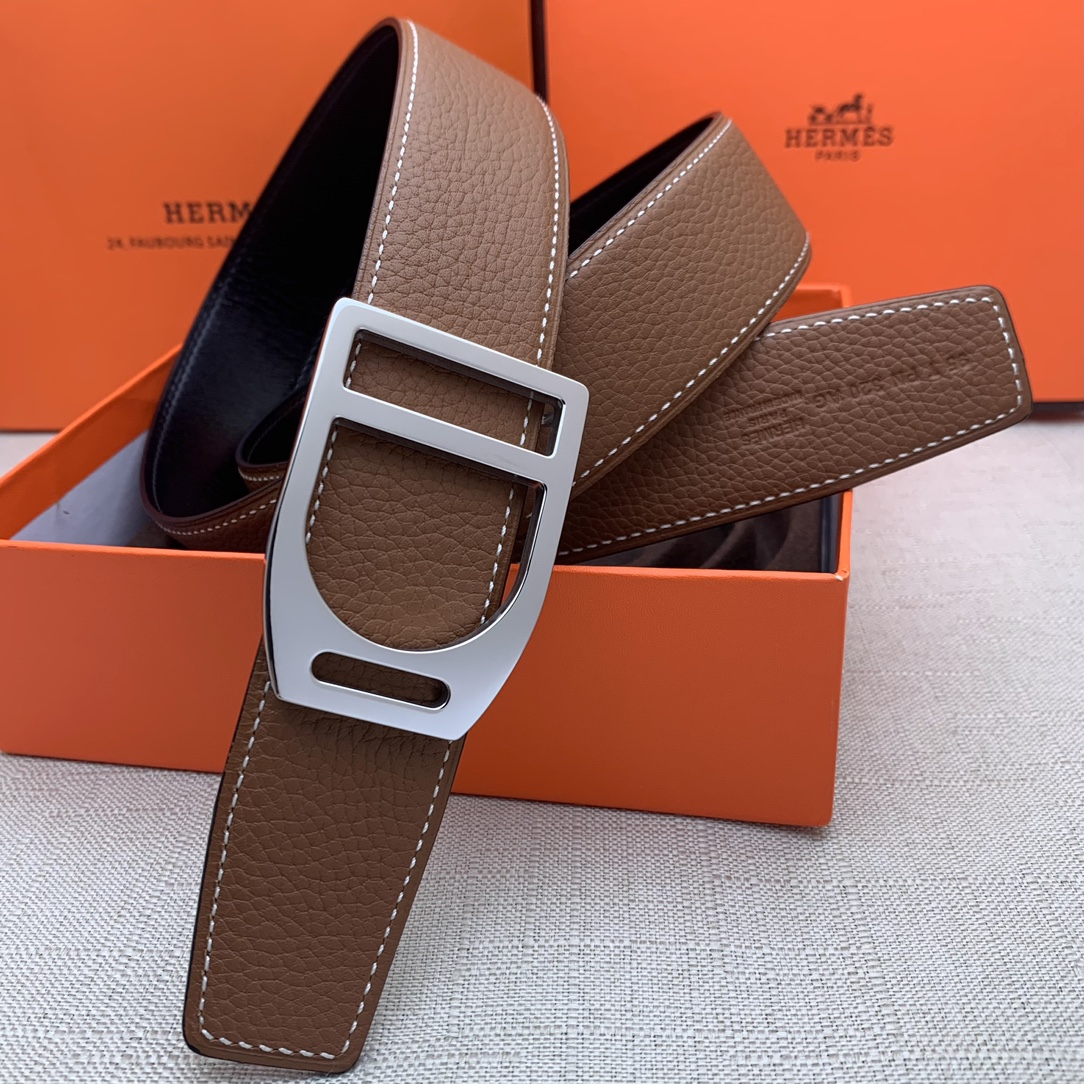 Hermès Basic Belt Top Grain Leather Black 38mm-m