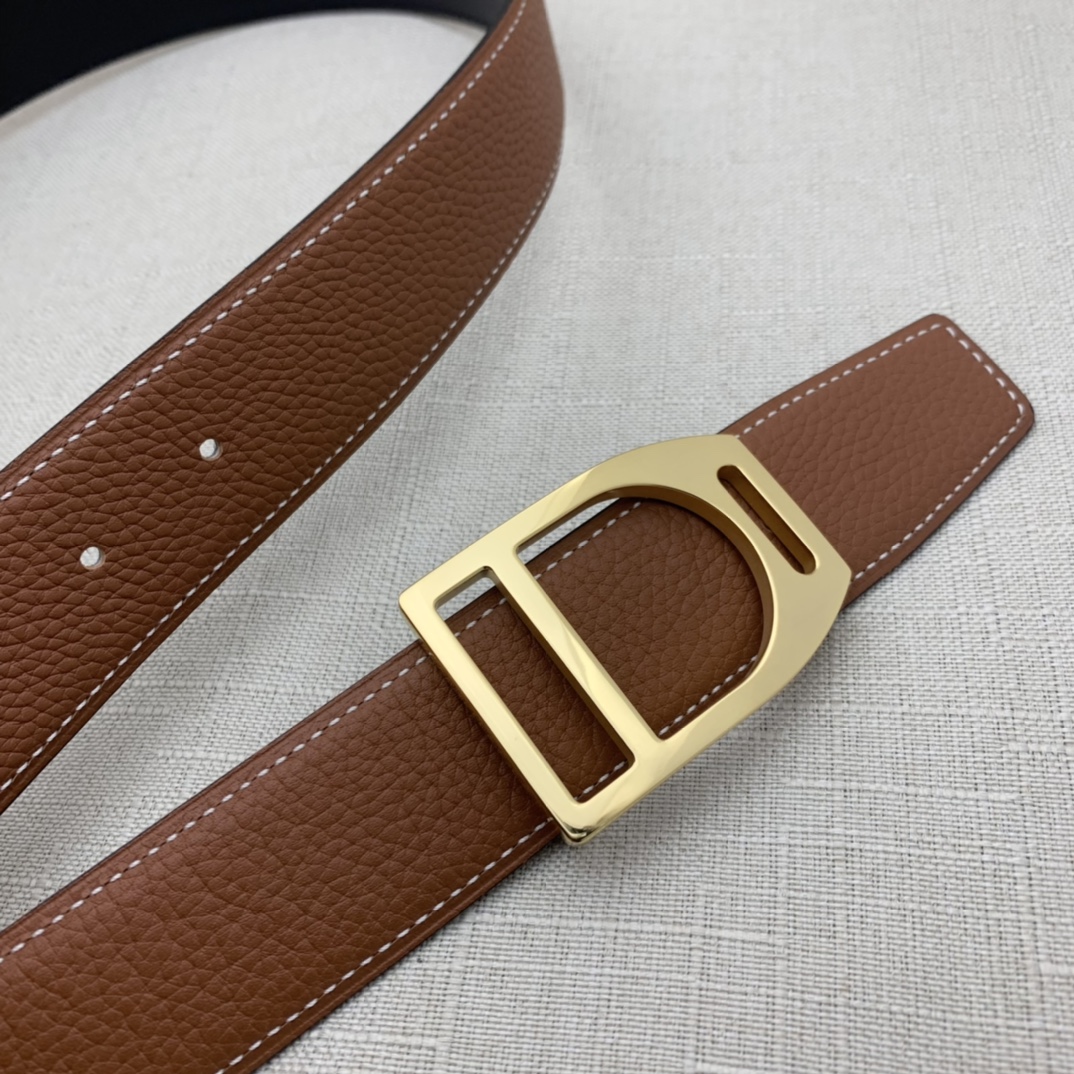 Hermès Basic Belt Top Grain Leather Black 38mm-m