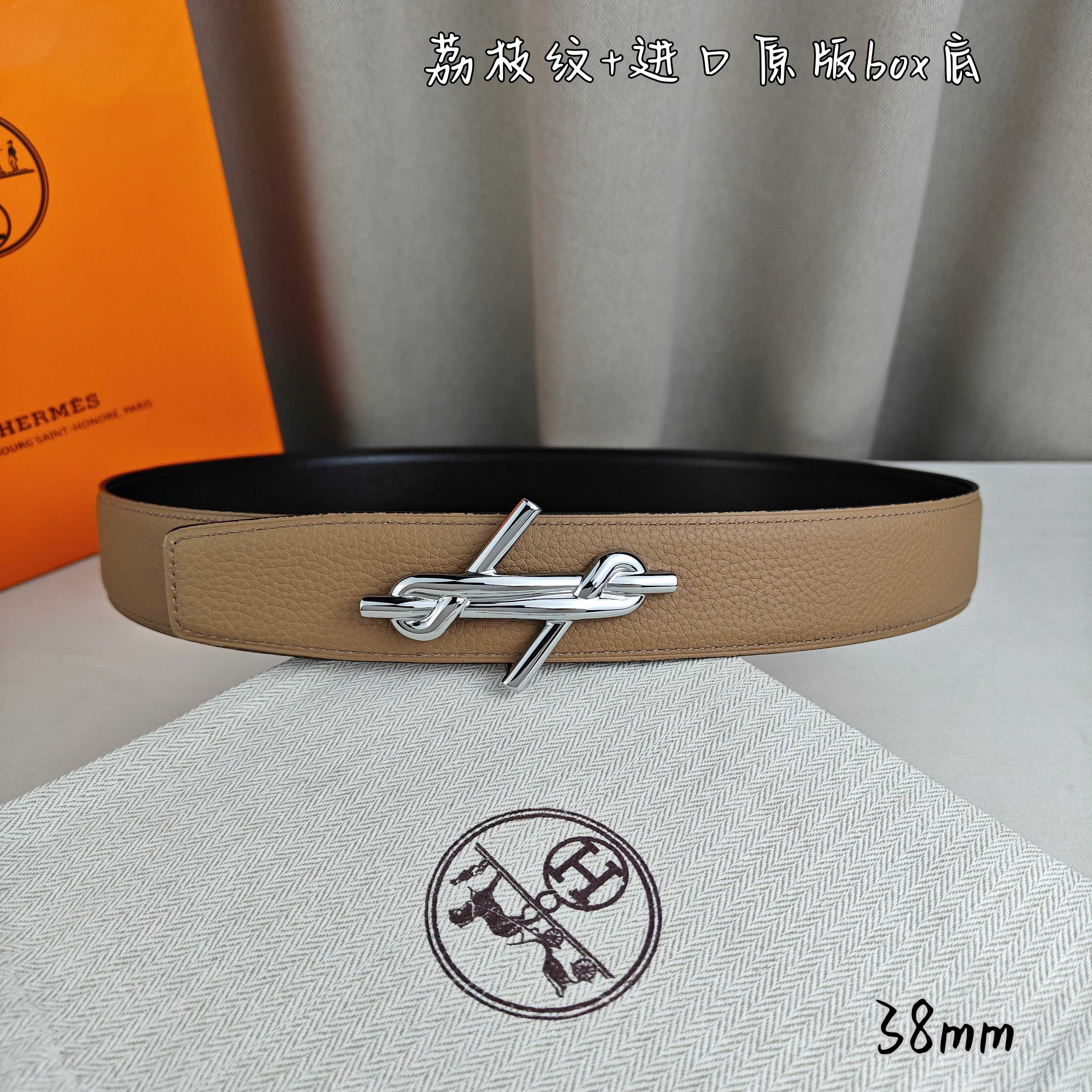 Hermès Basic Belt Top Grain Leather Black 38mm-m