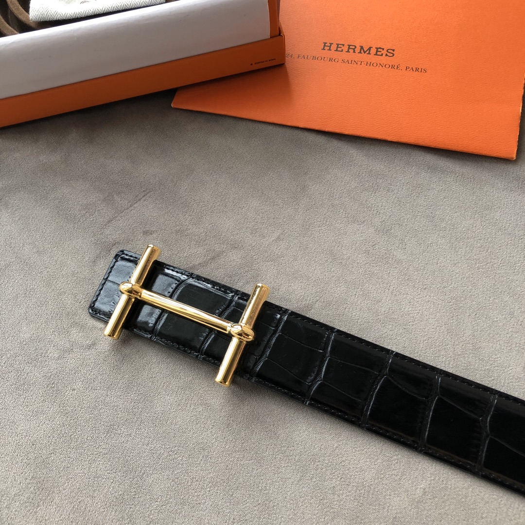 Hermès Male Leather Belt Cow Leather 38mm-s-m