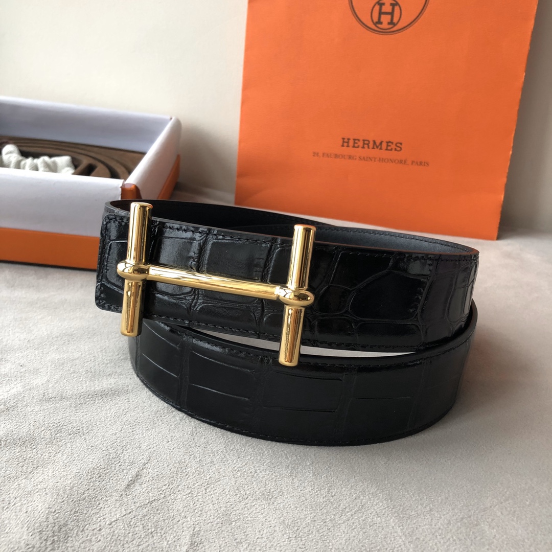 Hermès Male Leather Belt Cow Leather 38mm-s-m