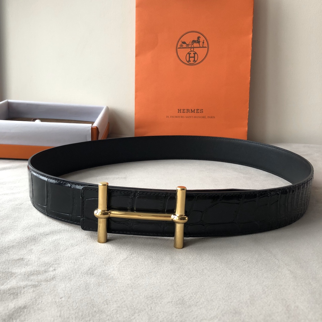 Hermès Male Leather Belt Cow Leather 38mm-s-m