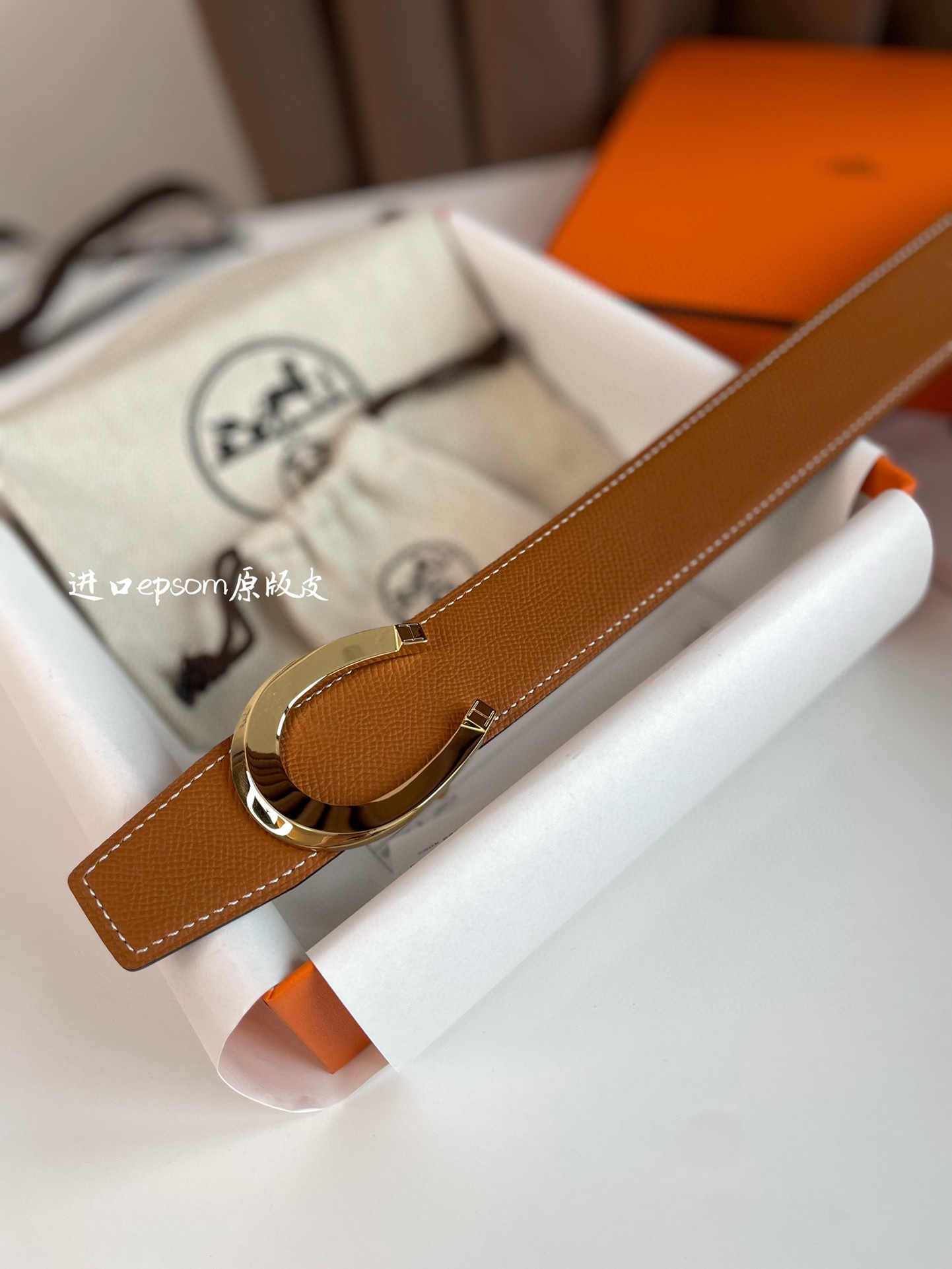 Hermès Basic Belt Cow Leather 32mm-s-m