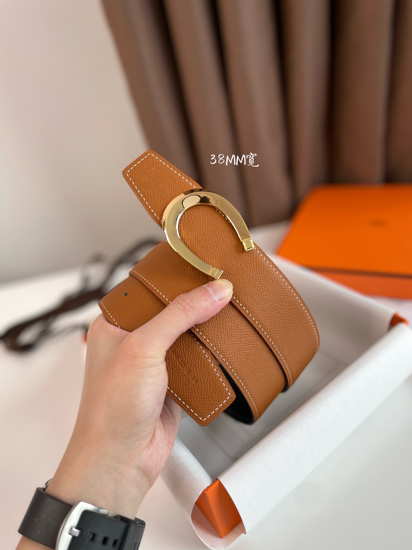 Hermès Basic Belt Cow Leather 32mm-s-m