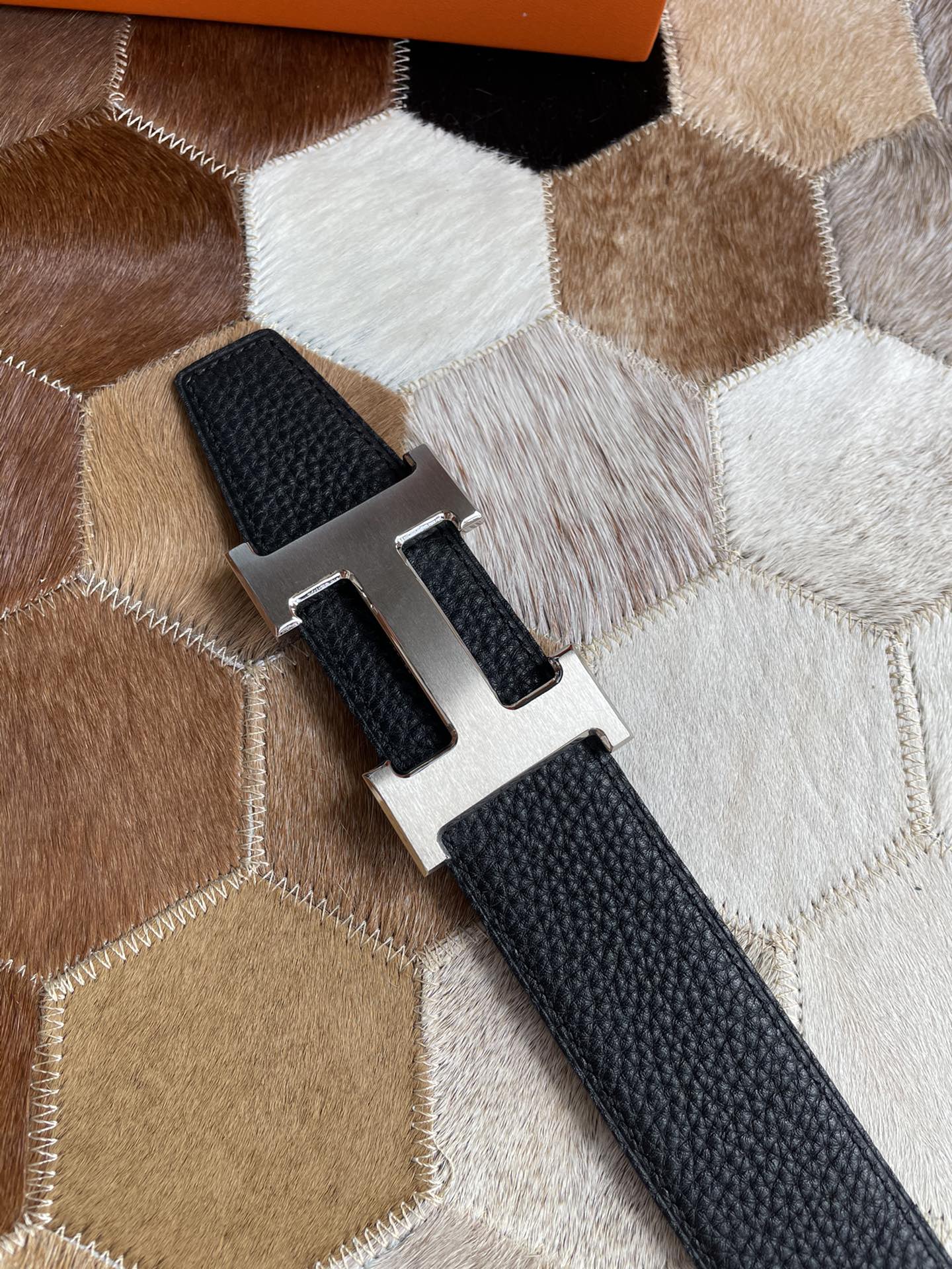 Hermès Male Basic Belt Silver 38mm-13514-s-m