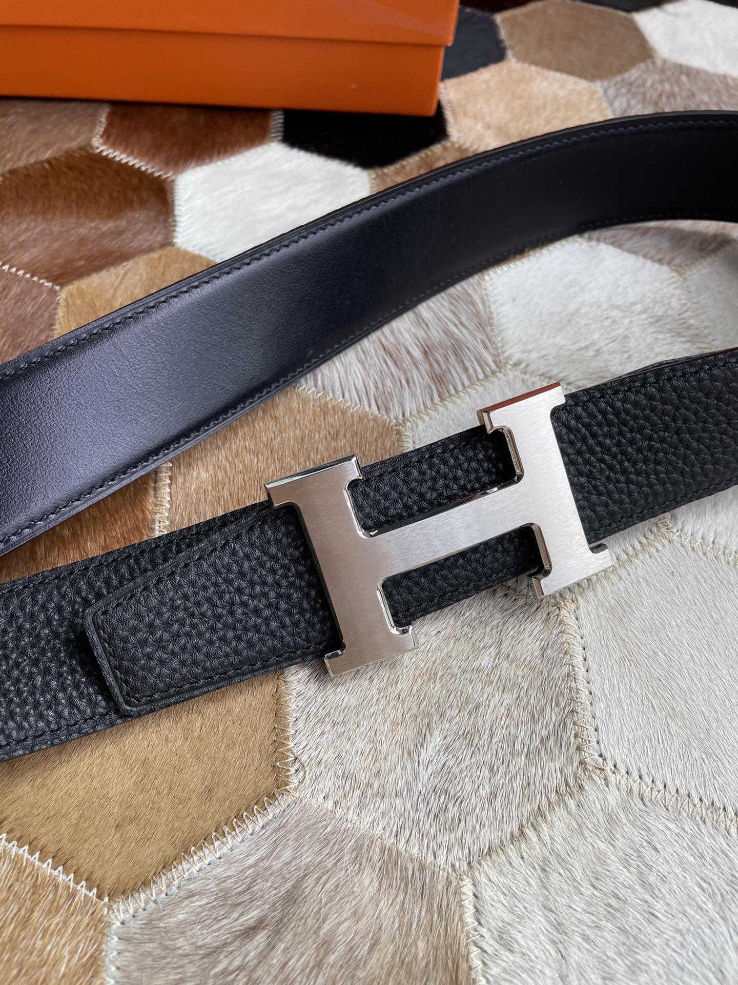 Hermès Male Basic Belt Silver 38mm-13514-s-m