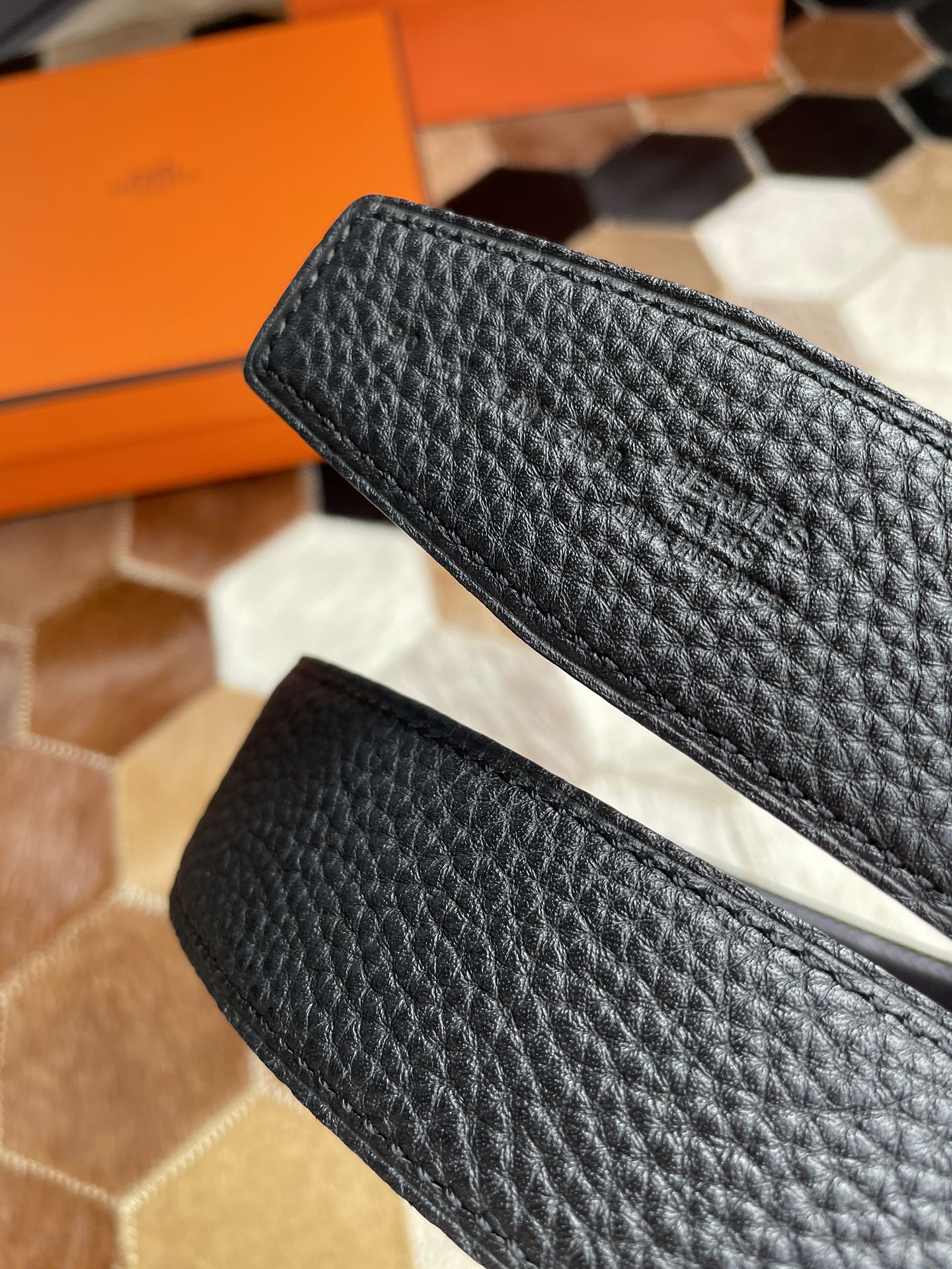 Hermès Male Basic Belt Silver 38mm-13514-s-m