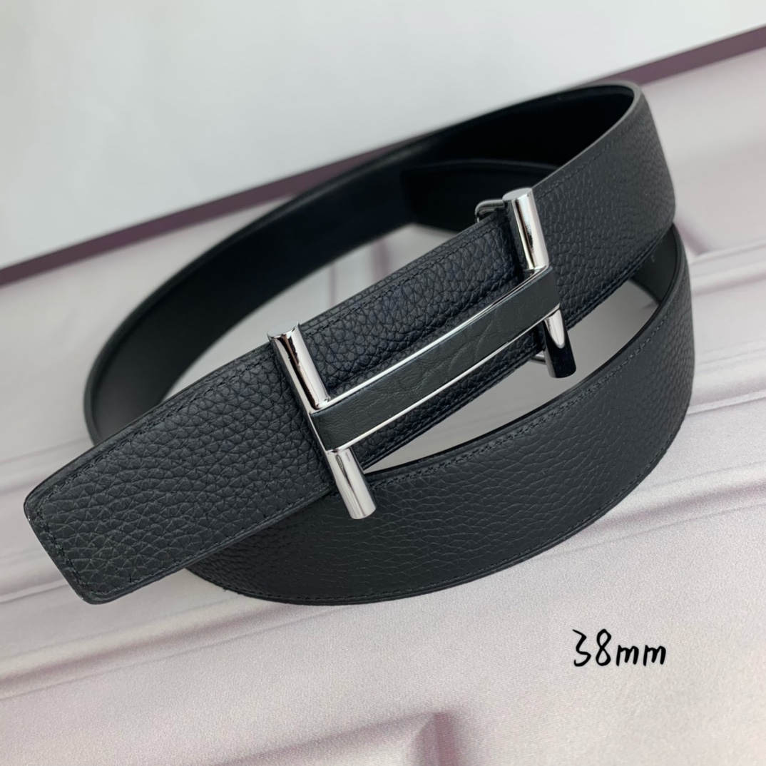 Hermès Basic Belt Top Grain Leather Black 38mm-s-m