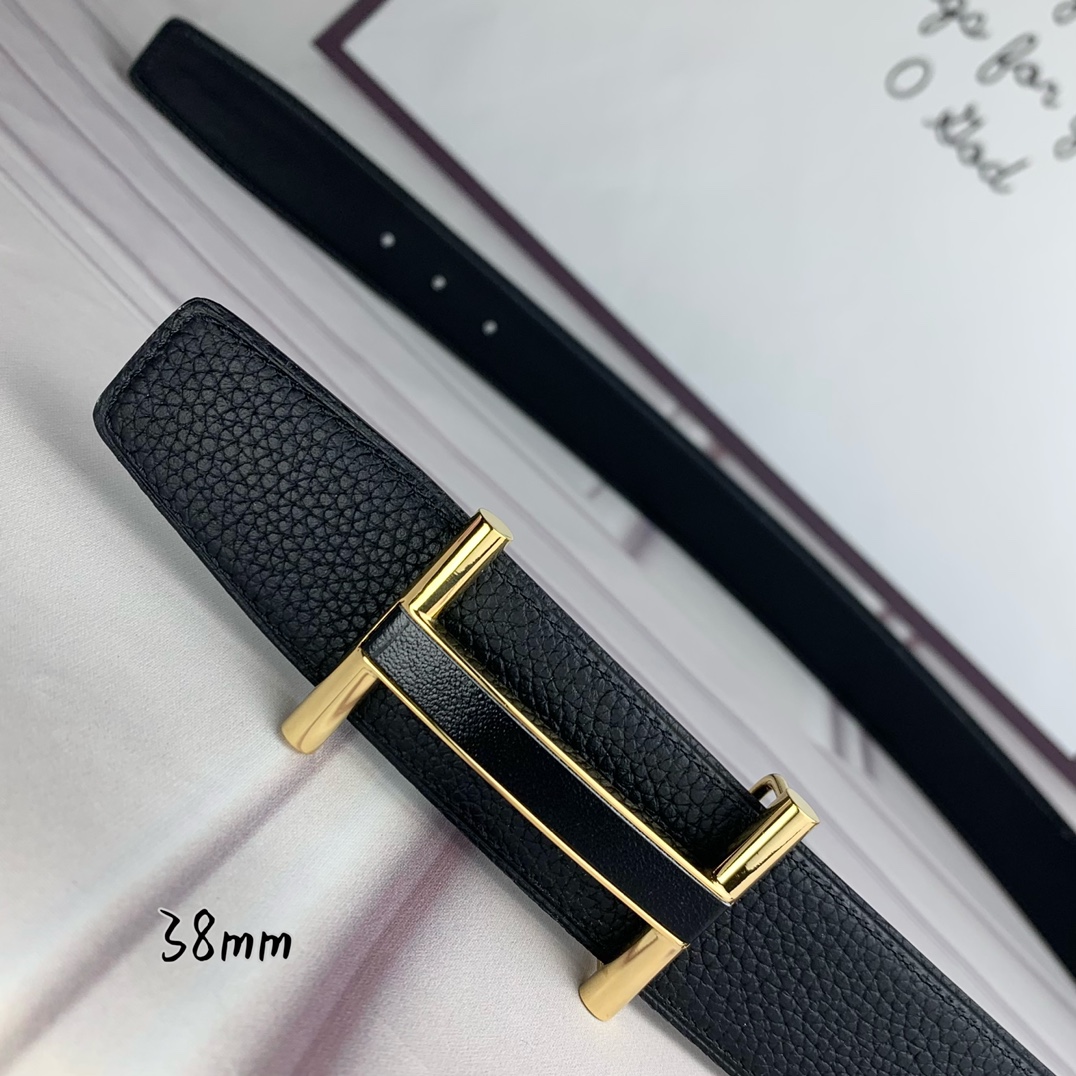 Hermès Basic Belt Top Grain Leather Black 38mm-s-m