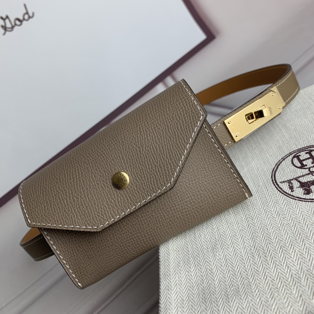 Hermès Leather Belt Top Grain Leather Gray 18mm-s-m-l