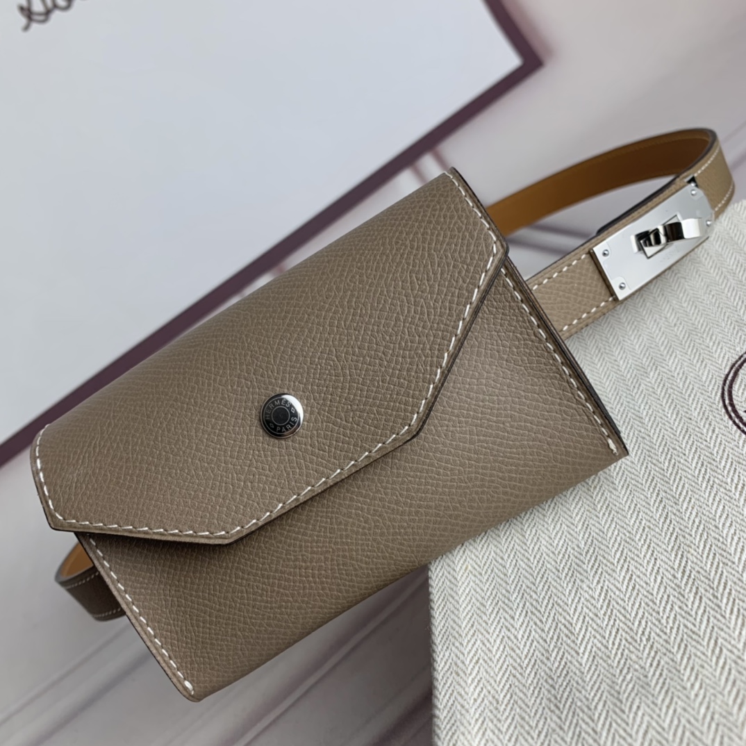 Hermès Leather Belt Top Grain Leather Gray 18mm-s-m-l