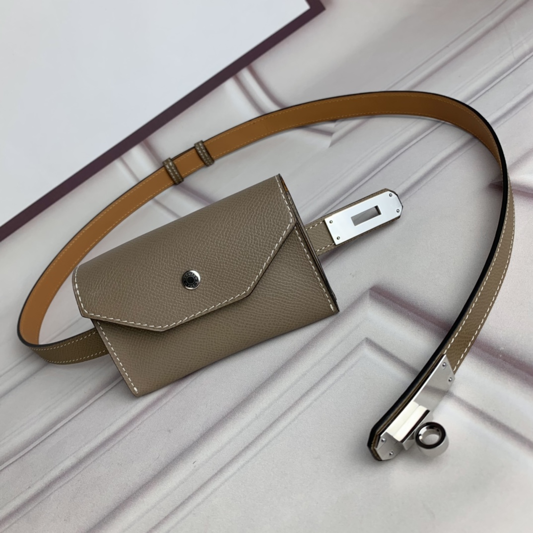 Hermès Leather Belt Top Grain Leather Gray 18mm-s-m-l