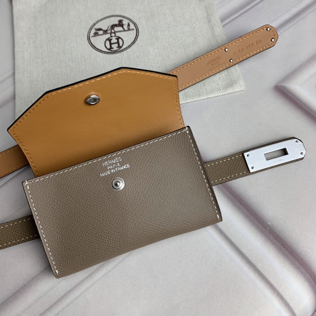 Hermès Leather Belt Top Grain Leather Gray 18mm-s-m-l