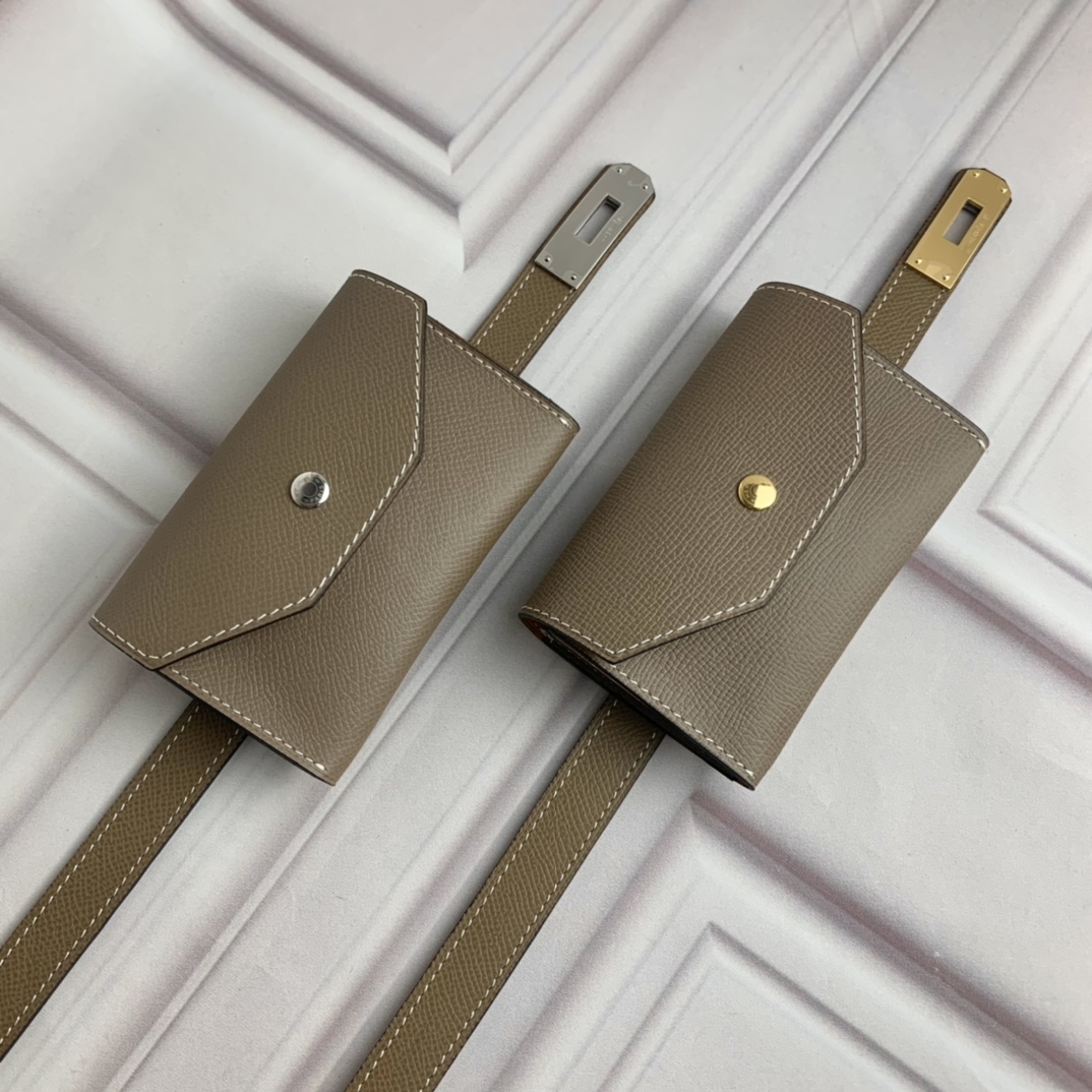 Hermès Leather Belt Top Grain Leather Gray 18mm-s-m-l