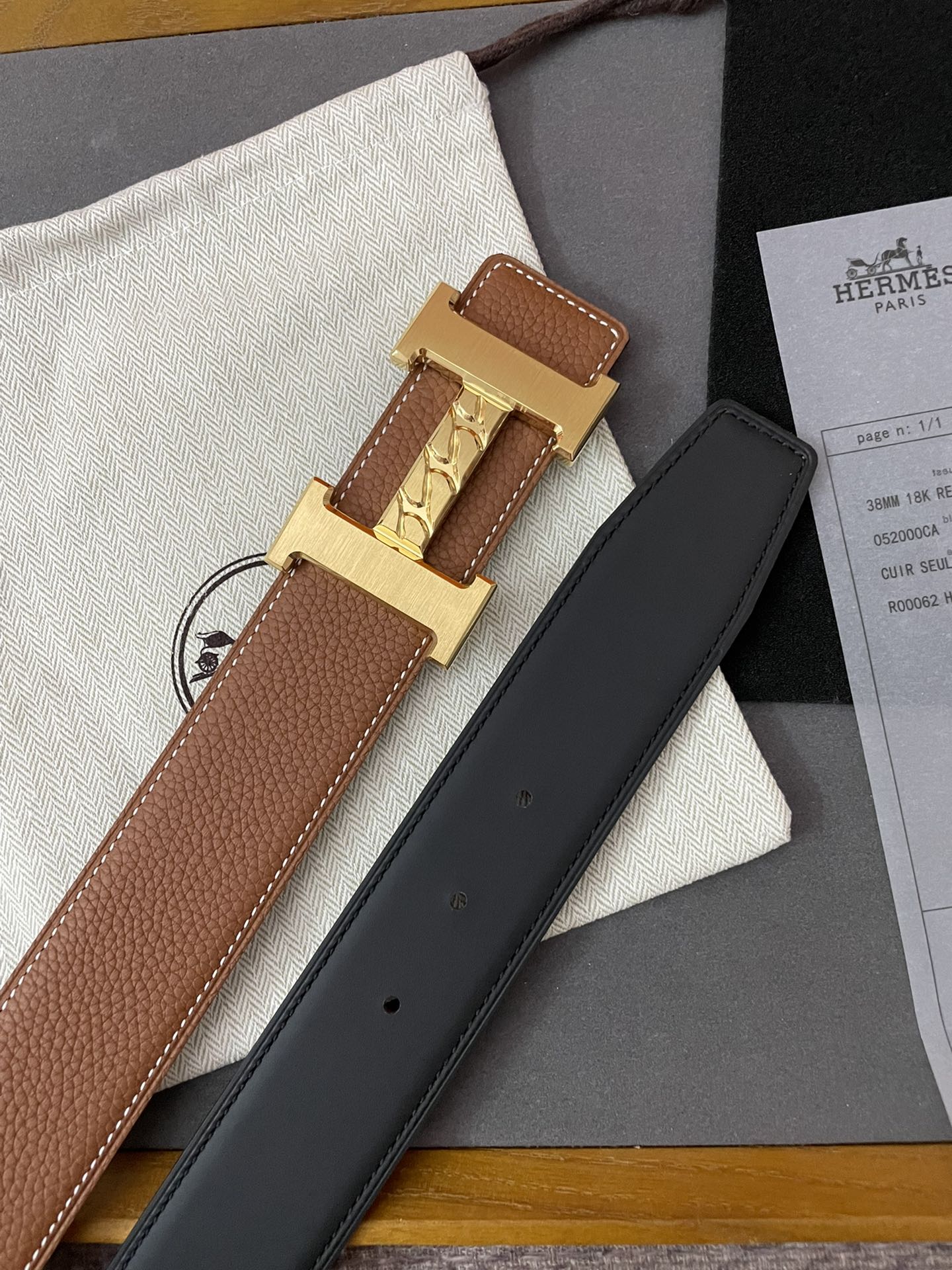Hermès Male Basic Belt 38mm-s-m-l