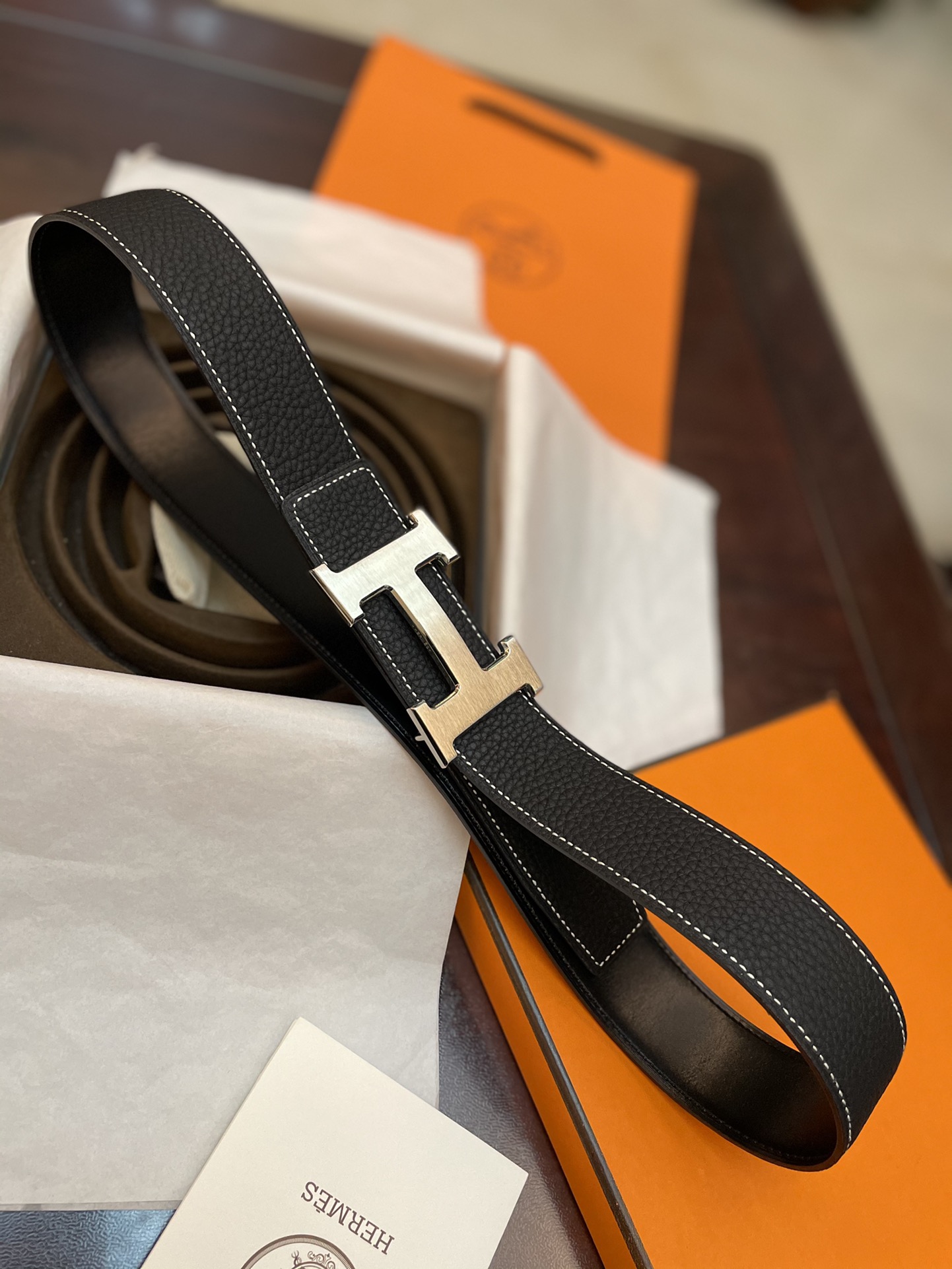Hermès Male Basic Belt Cow Leather Gold 38mm-s-m