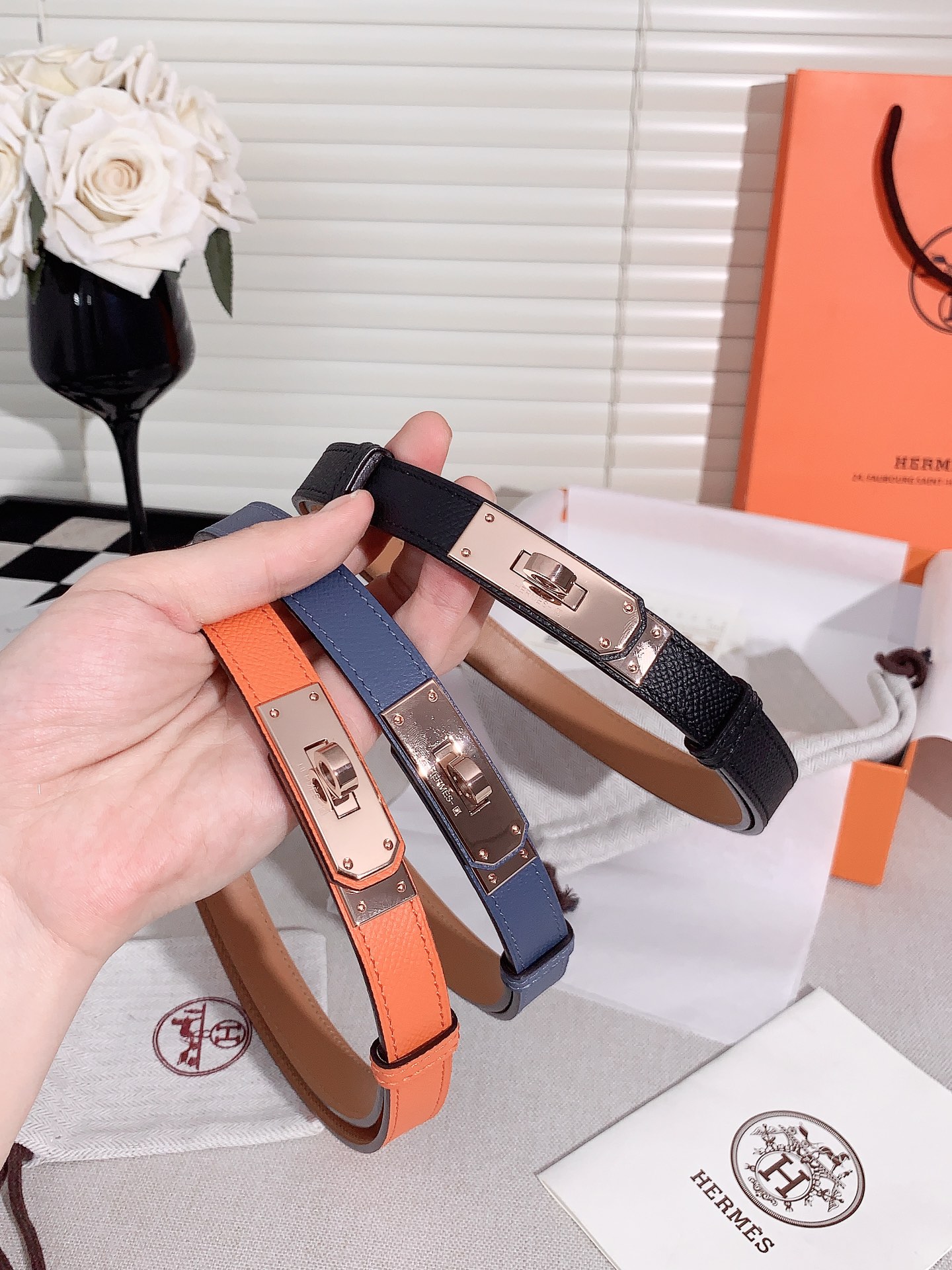 Leather Belt Cow Leather Adjustable S-m-l