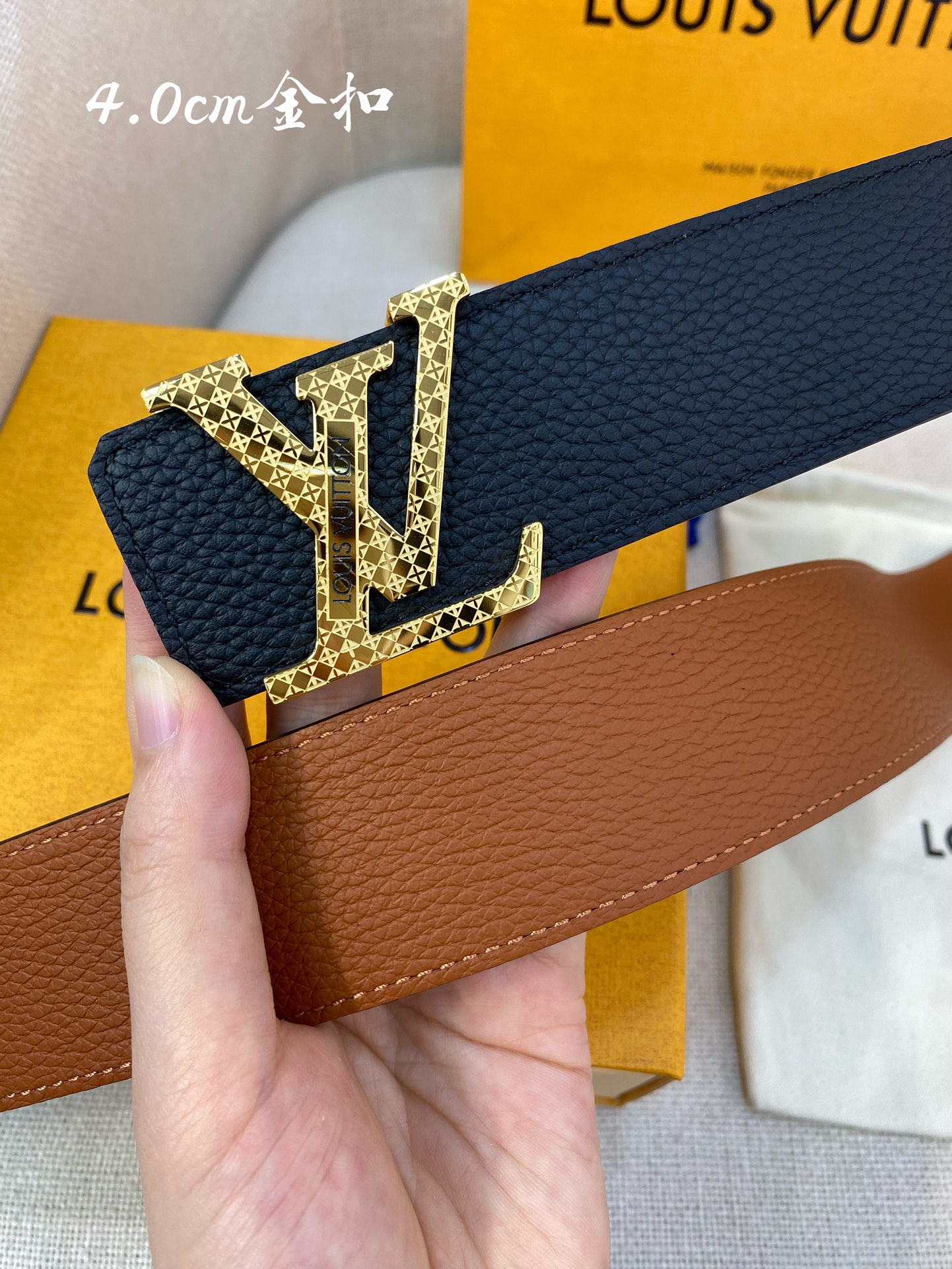 Louis Vuitton Male Basic Belt Cow Leather S-l