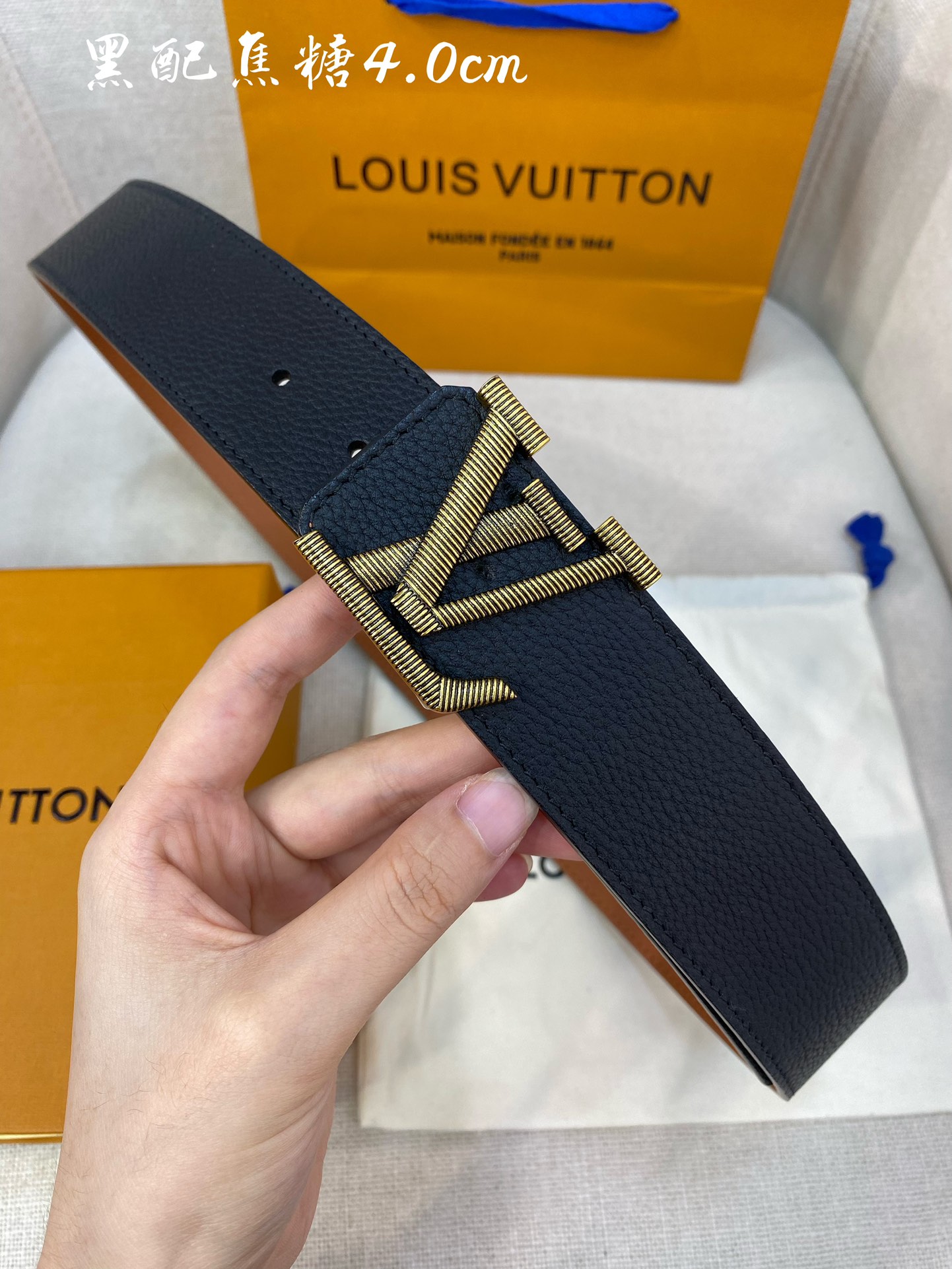 Louis Vuitton Male Basic Belt Cow Leather S-l
