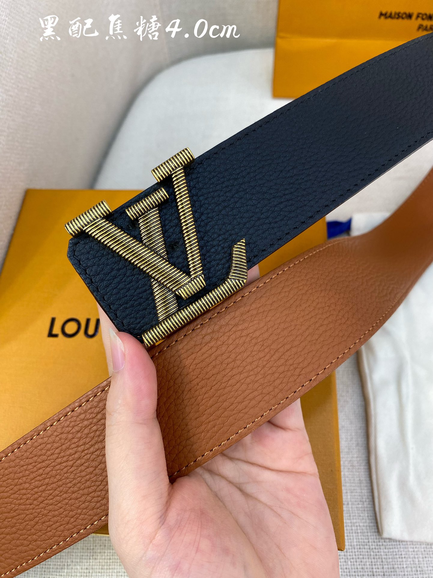 Louis Vuitton Male Basic Belt Cow Leather S-l