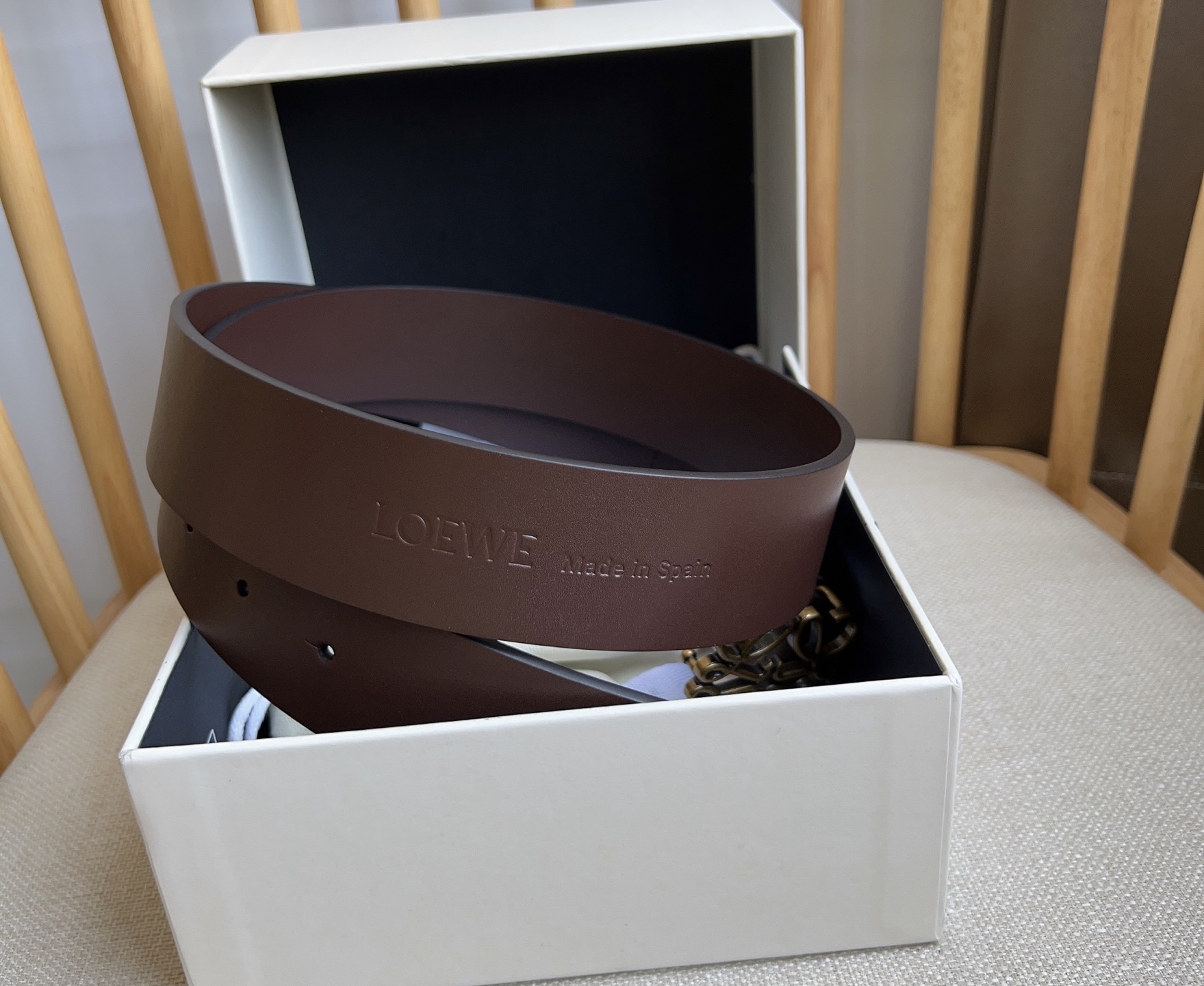 Loewe Pin Buckle Belt Cow Leather M-l