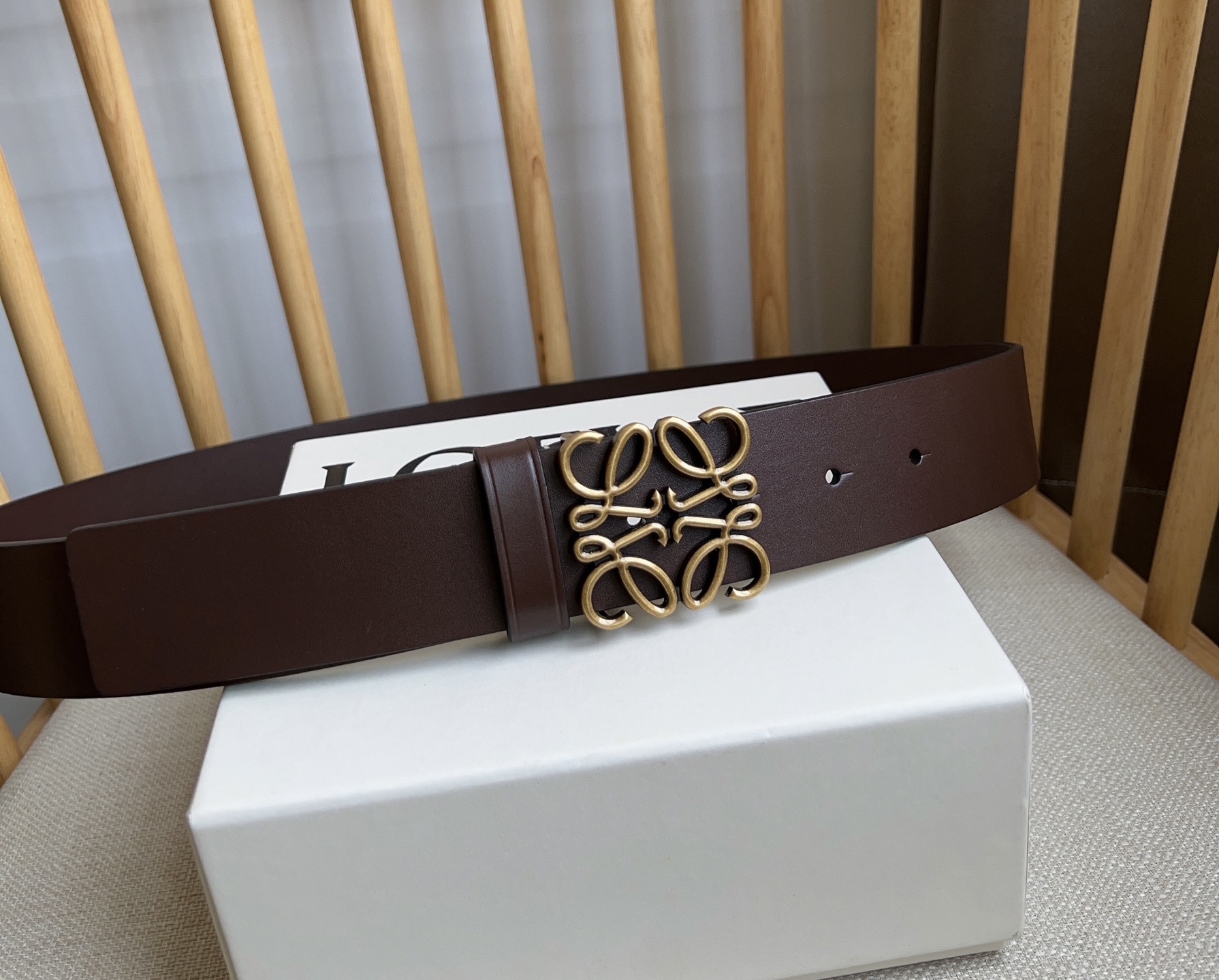 Loewe Pin Buckle Belt Cow Leather M-l