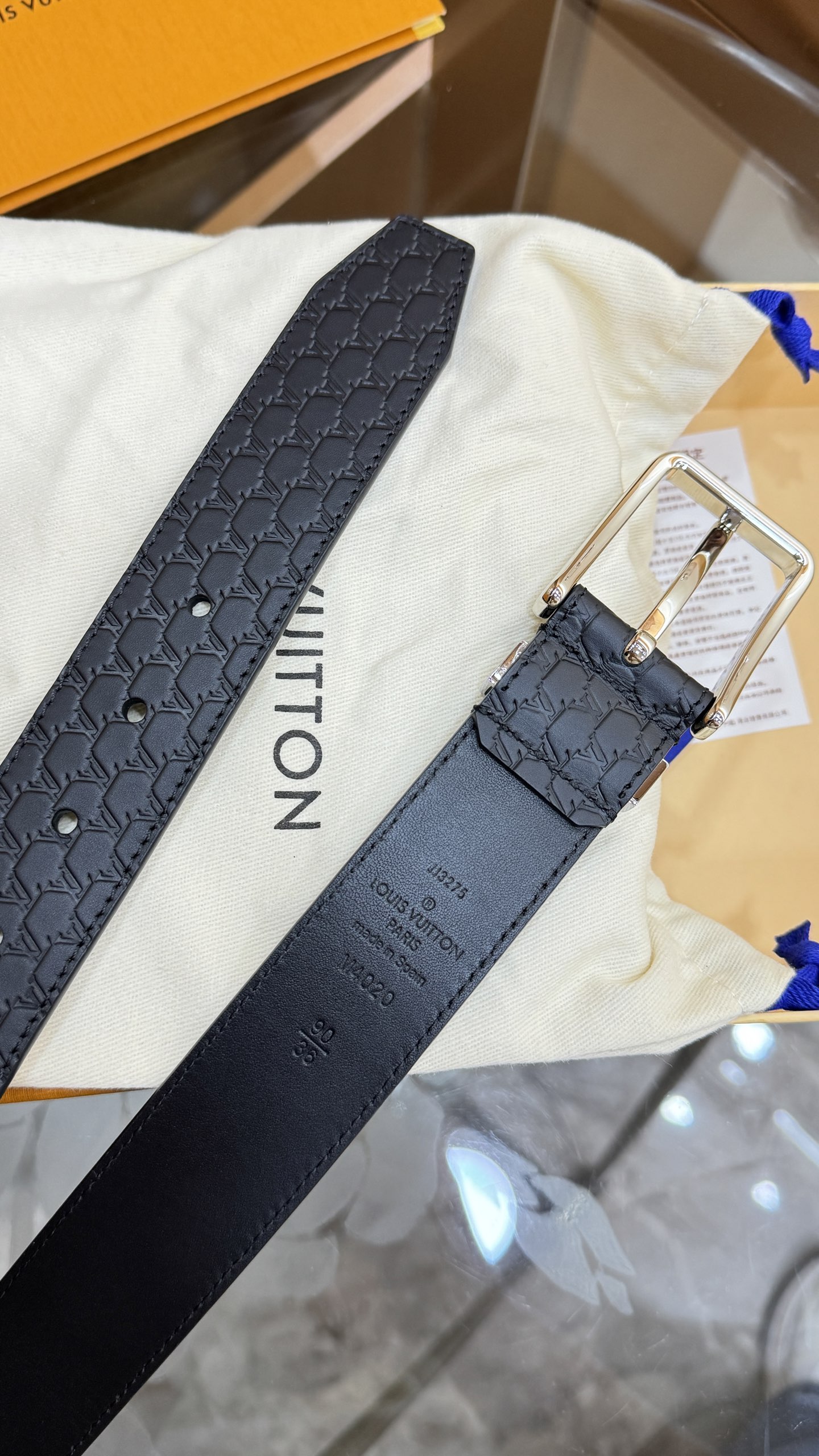 Louis Vuitton Basic Belt Cow Leather Black 35mm-s-l