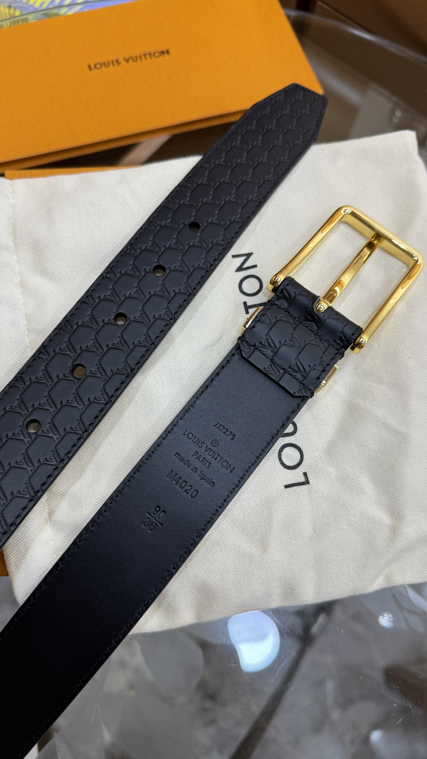 Louis Vuitton Basic Belt Cow Leather Black 35mm-s-l