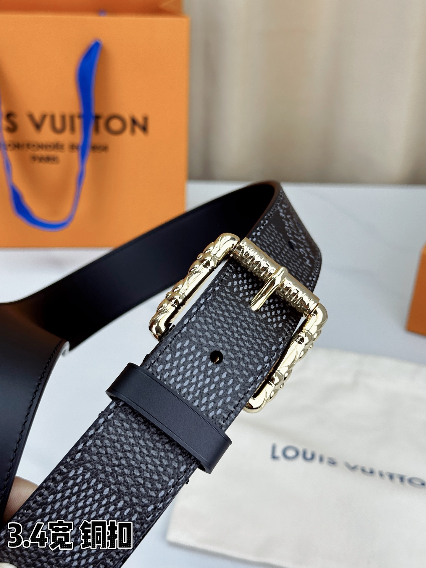 Louis Vuitton Leather Belt Black S-l