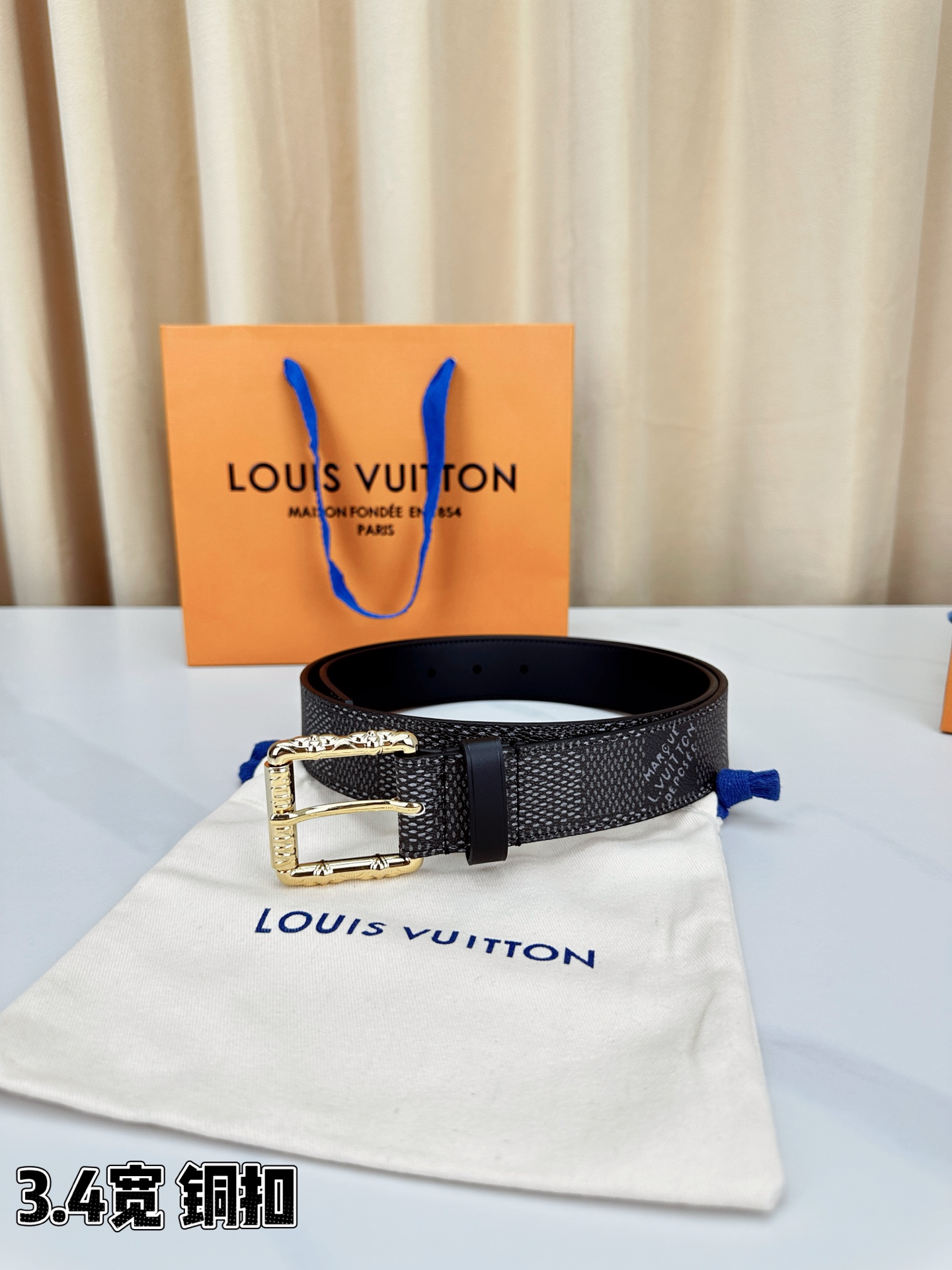 Louis Vuitton Leather Belt Black S-l