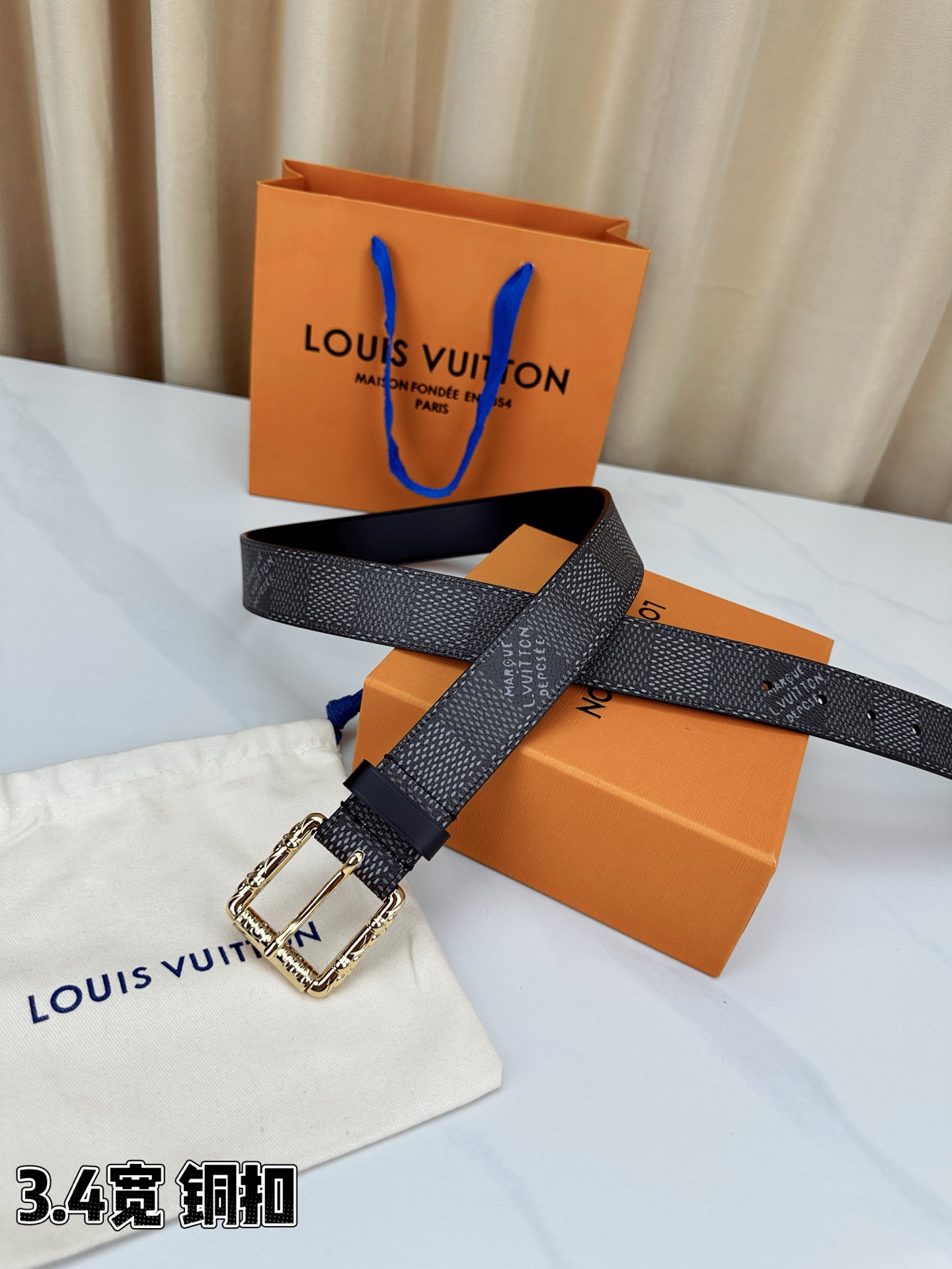 Louis Vuitton Leather Belt Black S-l