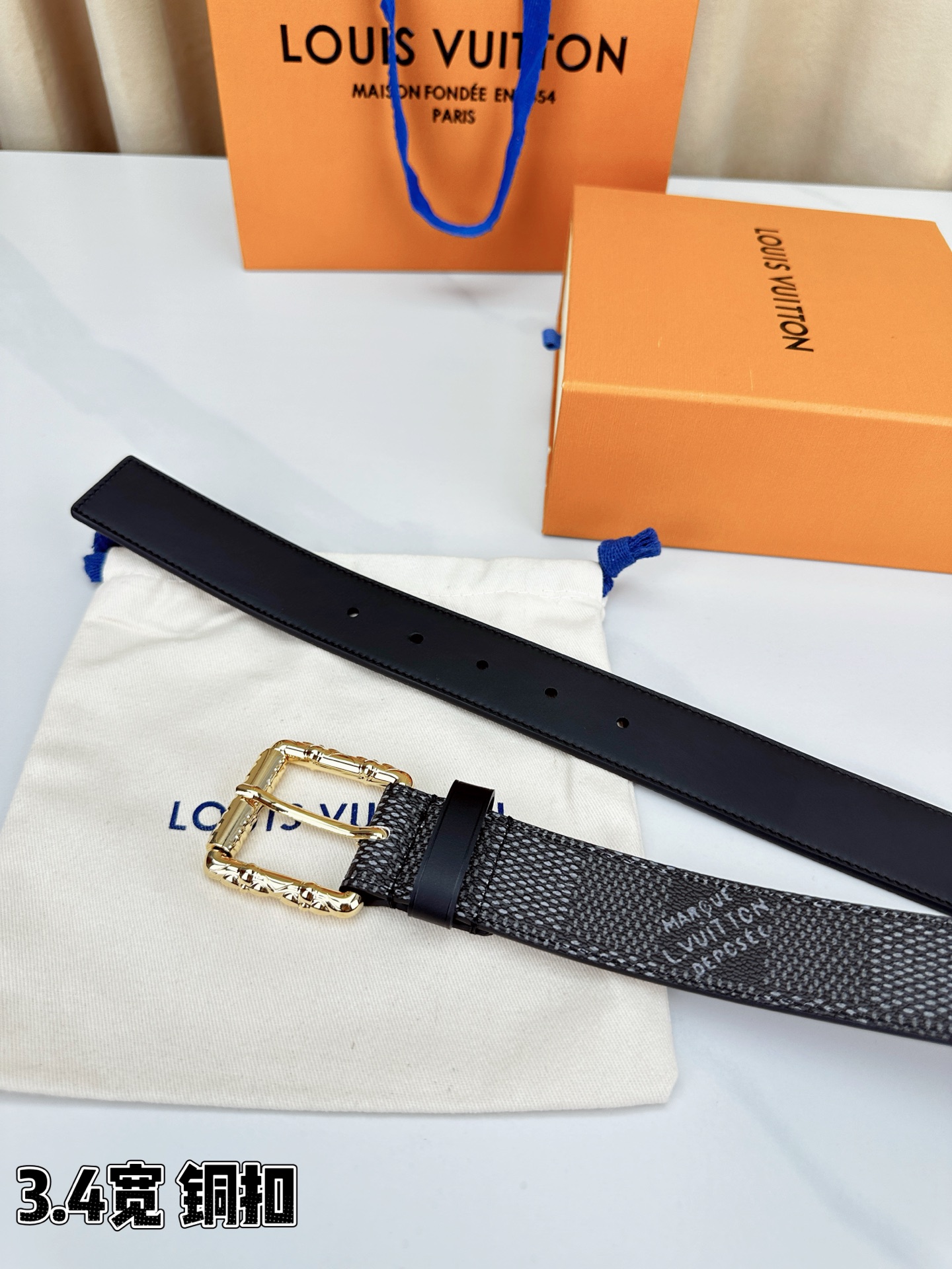 Louis Vuitton Leather Belt Black S-l