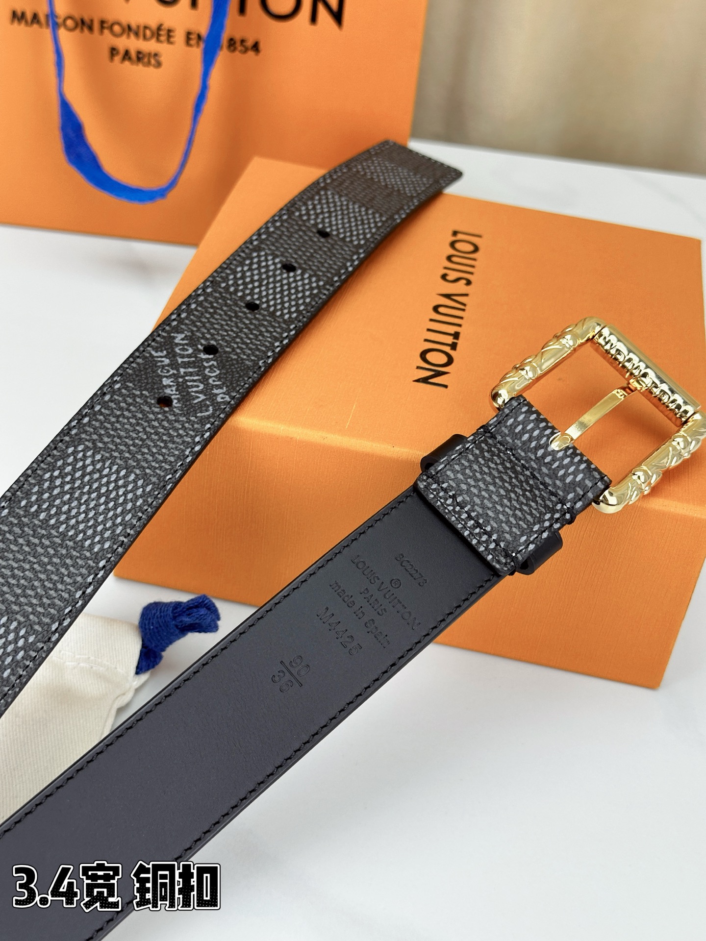 Louis Vuitton Leather Belt Black S-l