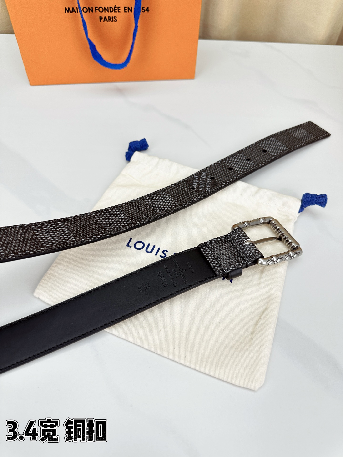 Louis Vuitton Leather Belt Black S-l