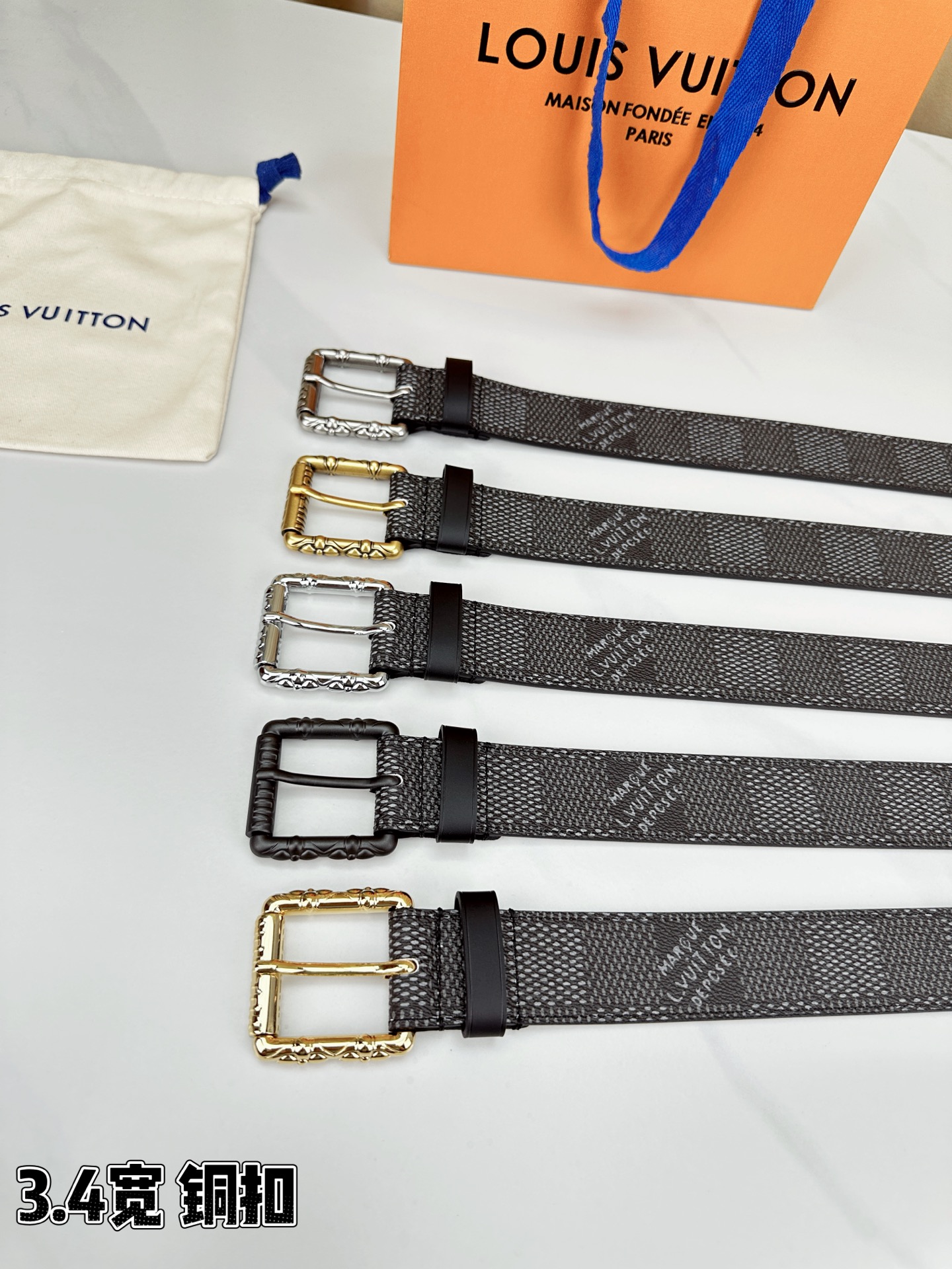 Louis Vuitton Leather Belt Black S-l