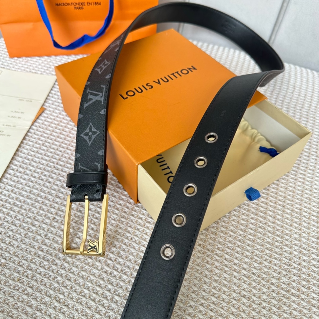 Louis Vuitton Male Basic Belt Cow Leather S-l