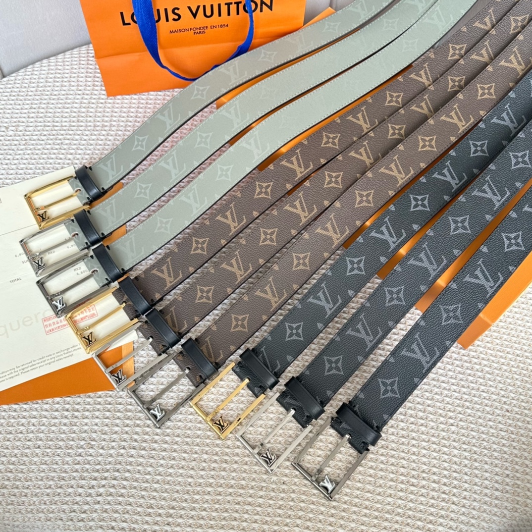 Louis Vuitton Male Basic Belt Cow Leather S-l